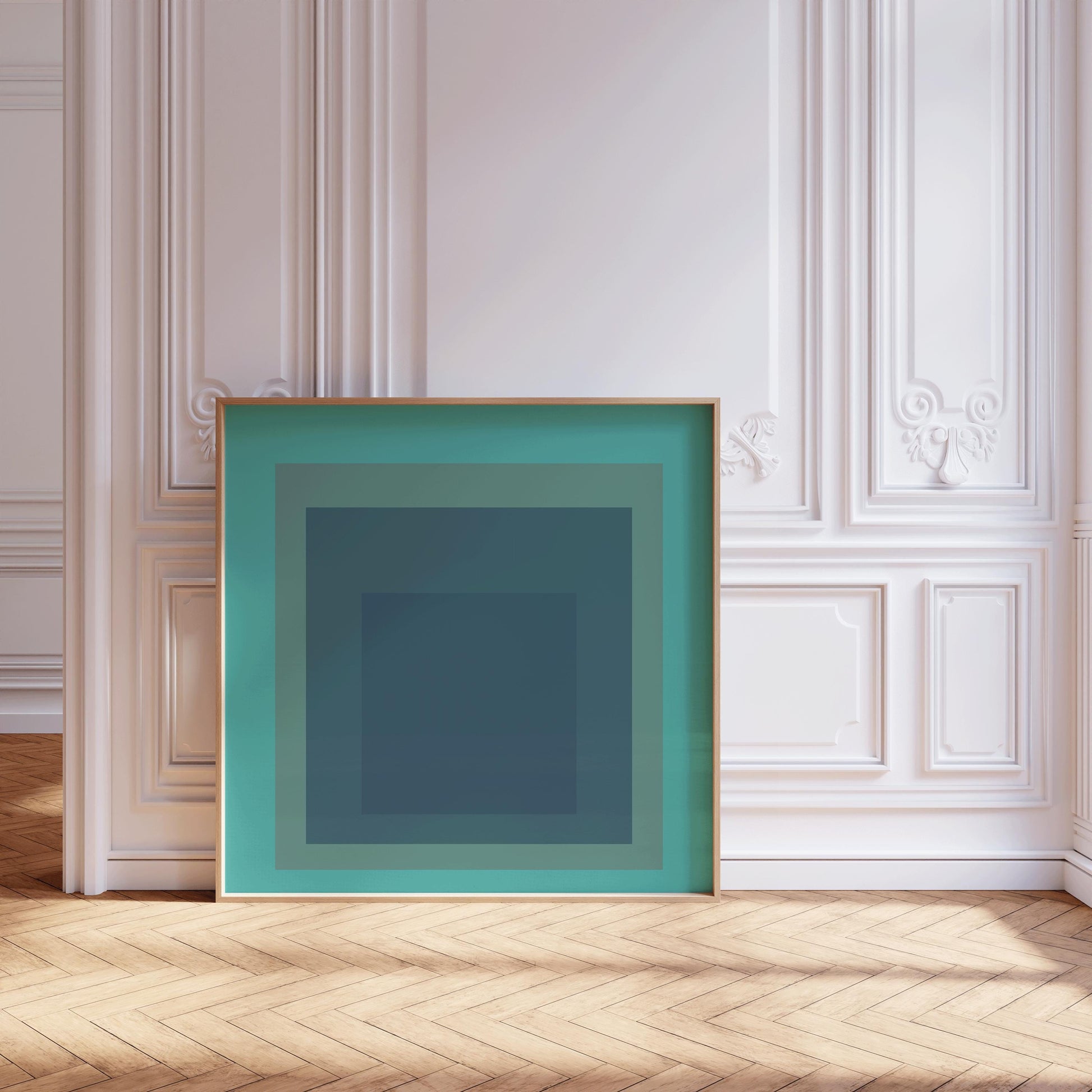 After Josef Albers - Mint Green (Homage to the Square) | Vintage Mid-century Modern Art Print (available framed or unframed)