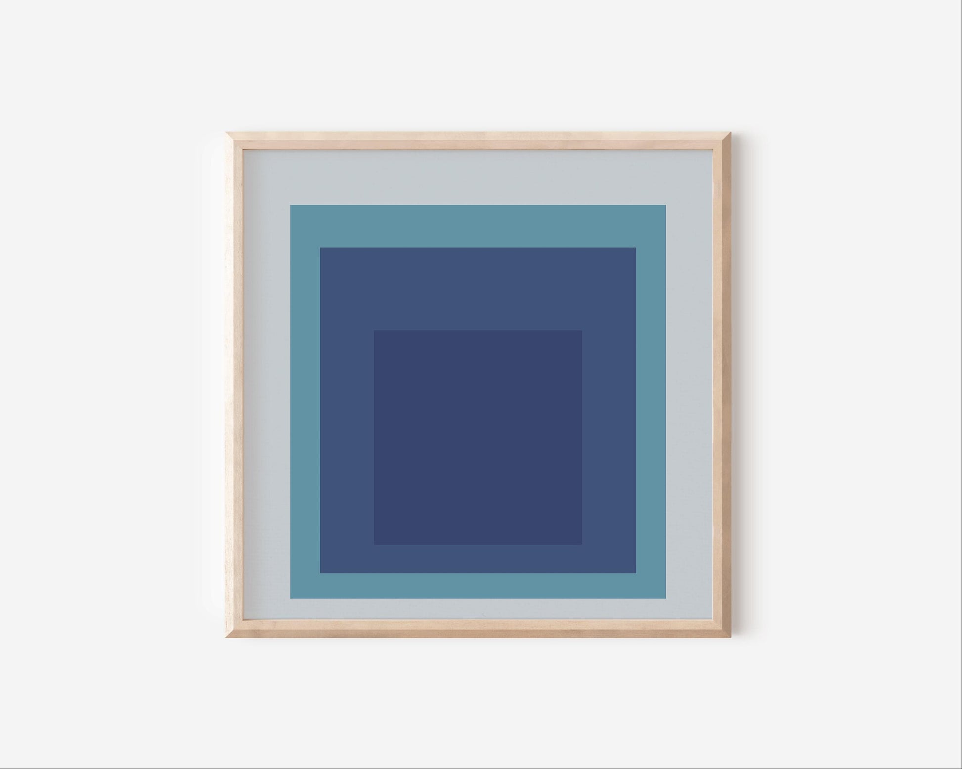 After Josef Albers - Ice Blue (Homage to the Square) | Vintage Mid-century Modern Art Print (available framed or unframed)