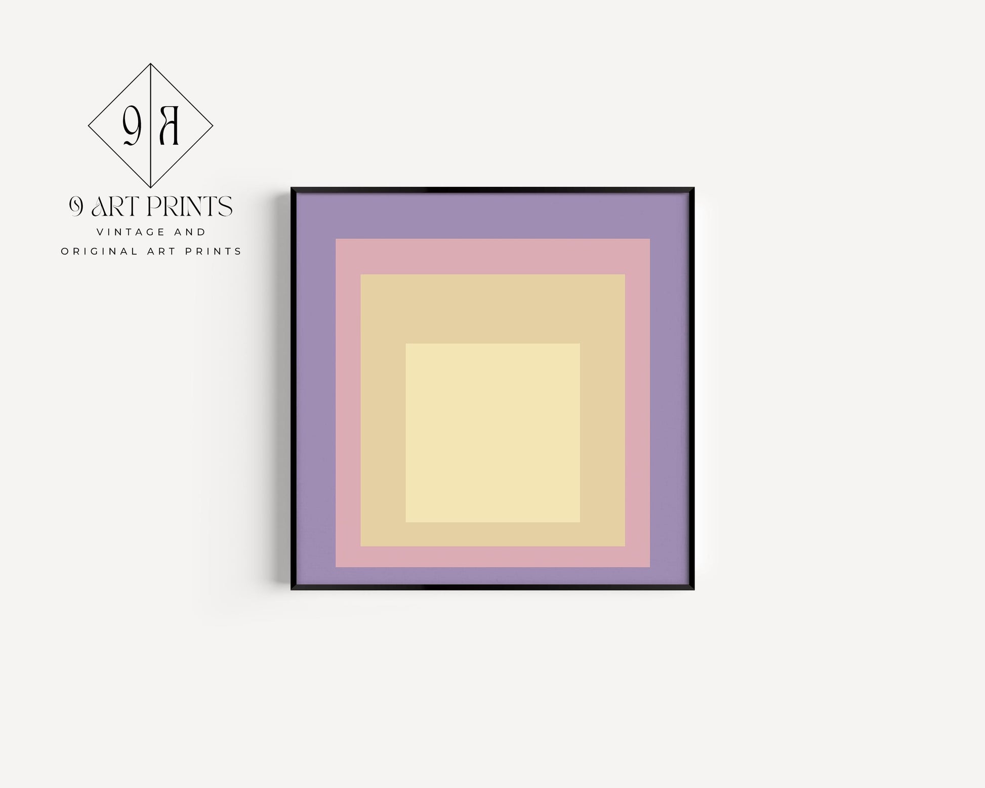 After Josef Albers - Lavender and Peach (Homage to the Square) | Vintage Mid-century Modern Art Print (available framed or unframed)