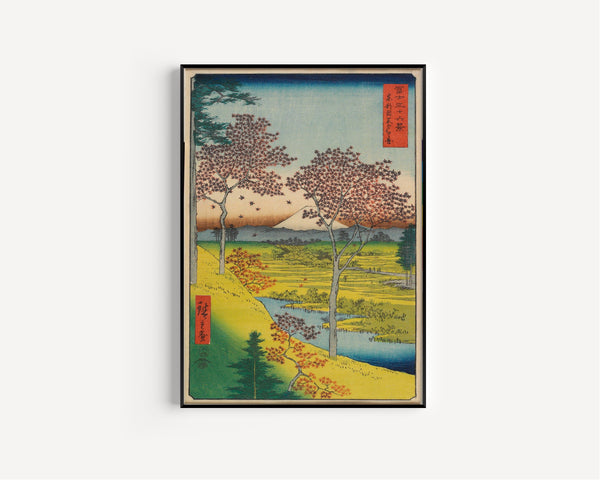 Utagawa Hiroshige — Thirty-six Views of Mount Fuji: Meguro, Yūhi-ga-oka | Japanese Woodblock Print (Ukiyo-e)