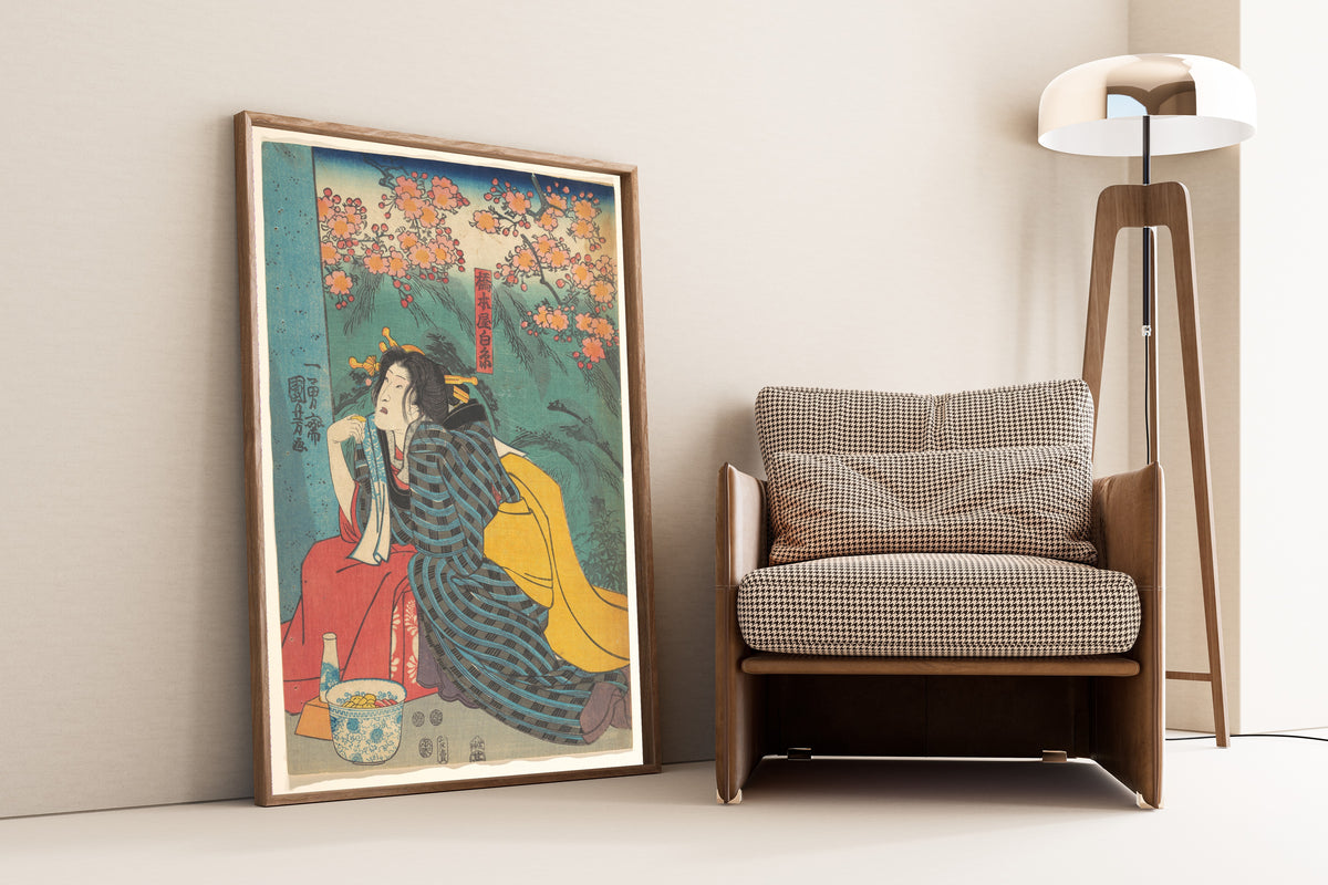 Utagawa Kuniyoshi — The Courtesan Shiraito of the Hashimoto-ya | Japanese Woodblock Print (Ukiyo-e)