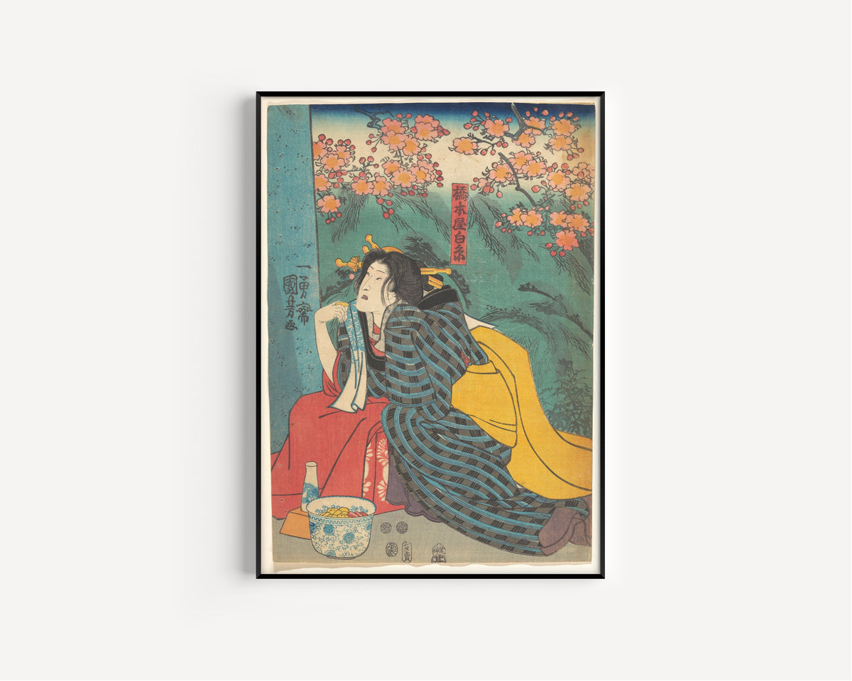 Utagawa Kuniyoshi — The Courtesan Shiraito of the Hashimoto-ya | Japanese Woodblock Print (Ukiyo-e)