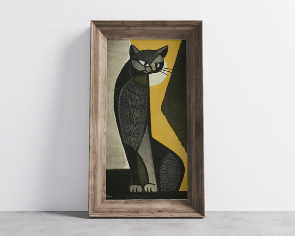 Inagaki Tomoo — Black Cat | Sosaku-hanga Print