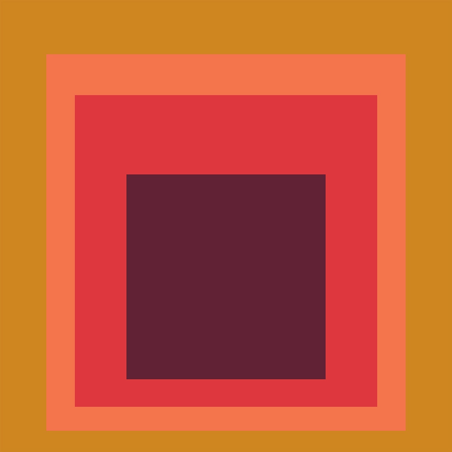 Inspired by Josef Albers 'Split Peach' Giclee Print: Mid - Century Modern Art 'Homage to the Square' - 9ArtPrints