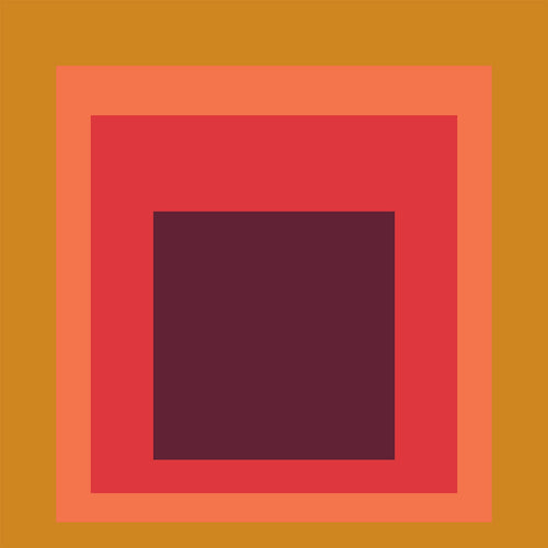 Inspired by Josef Albers 'Split Peach' Giclee Print: Mid - Century Modern Art 'Homage to the Square' - 9ArtPrints