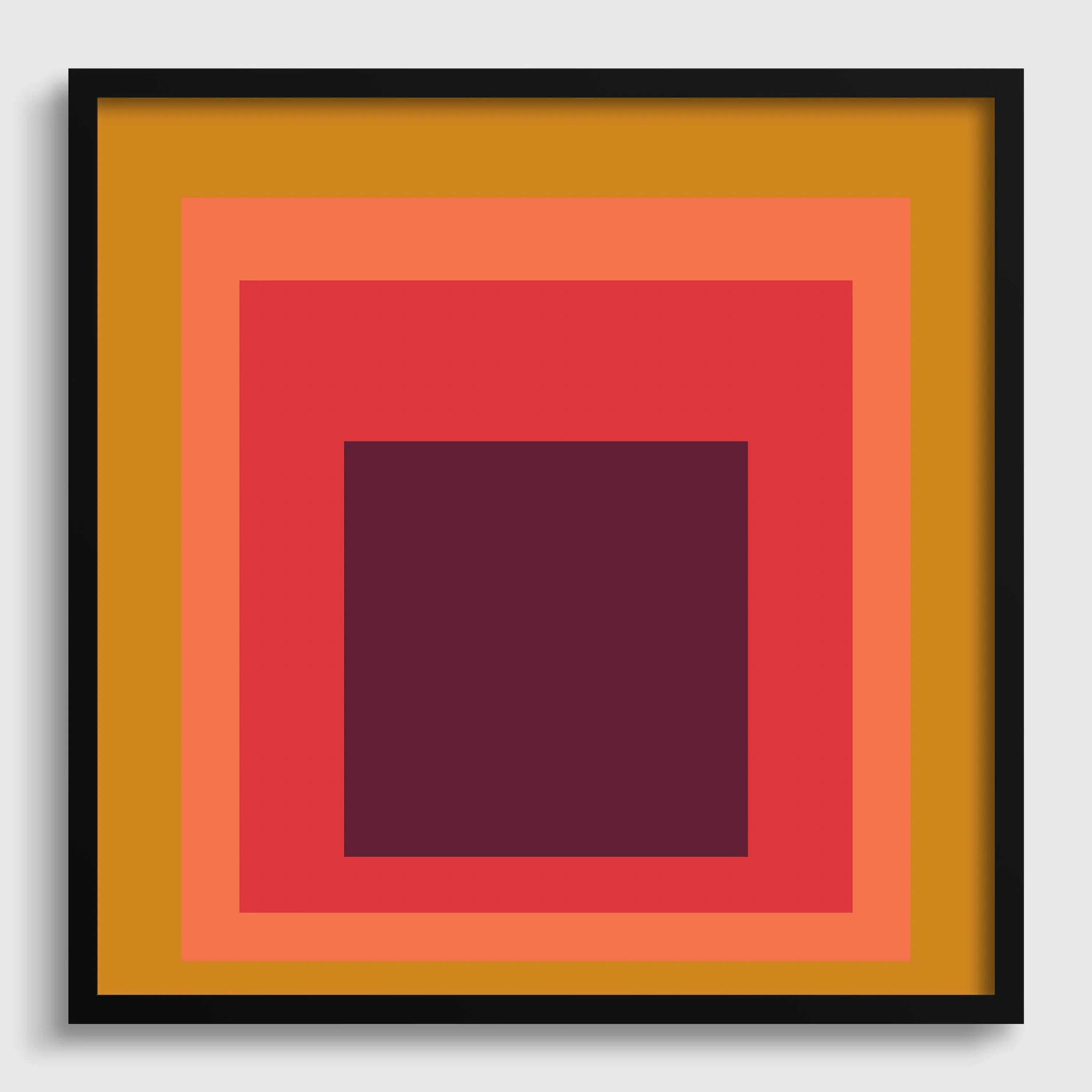 Inspired by Josef Albers 'Split Peach' Giclee Print: Mid - Century Modern Art 'Homage to the Square' - 9ArtPrints