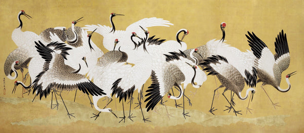 Ishida Yutei — A Flock of Cranes | Edo Period Painting