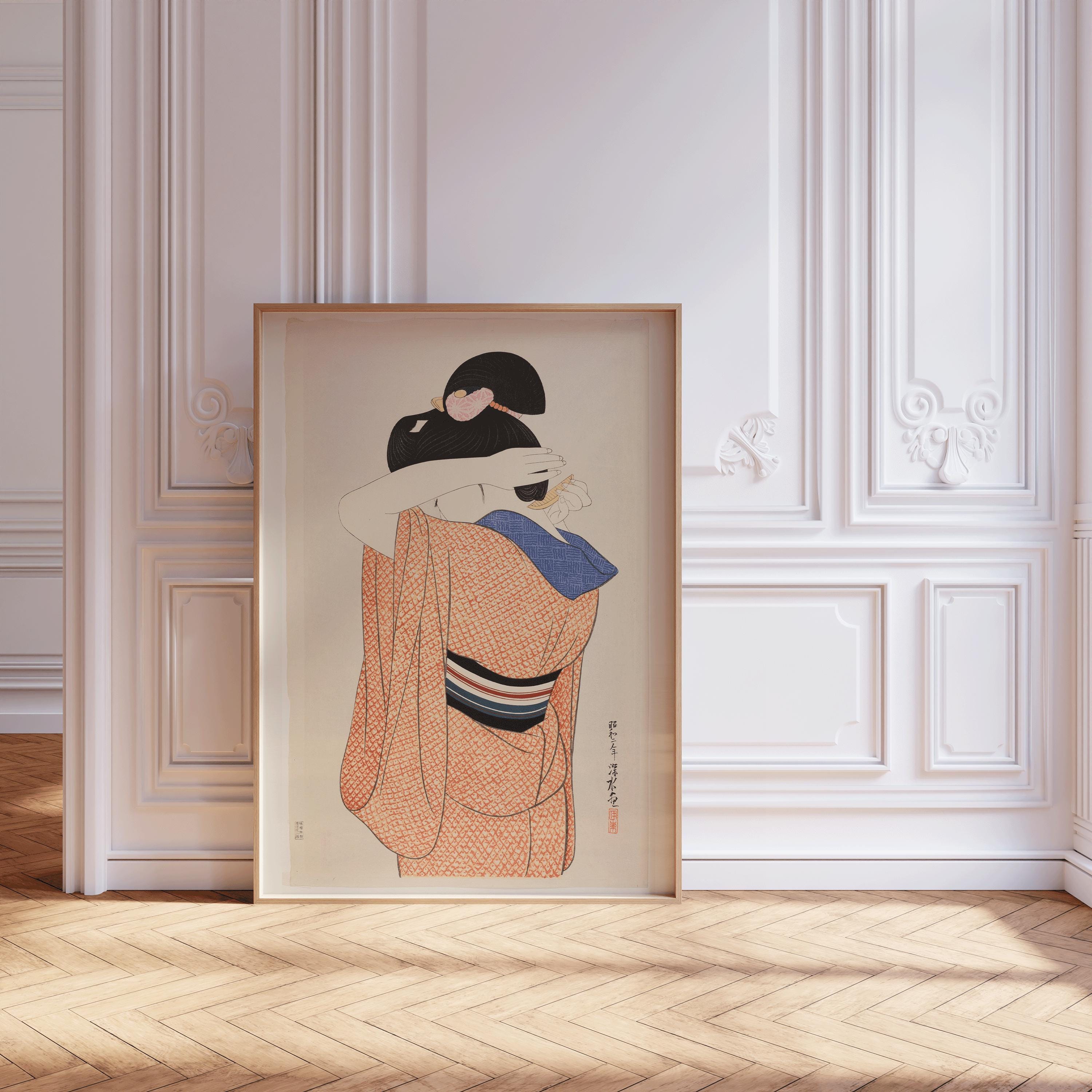 Ito Shinsui Japanese Woodblock Print: The Long Undergarment, Giclée Art - 9ArtPrints