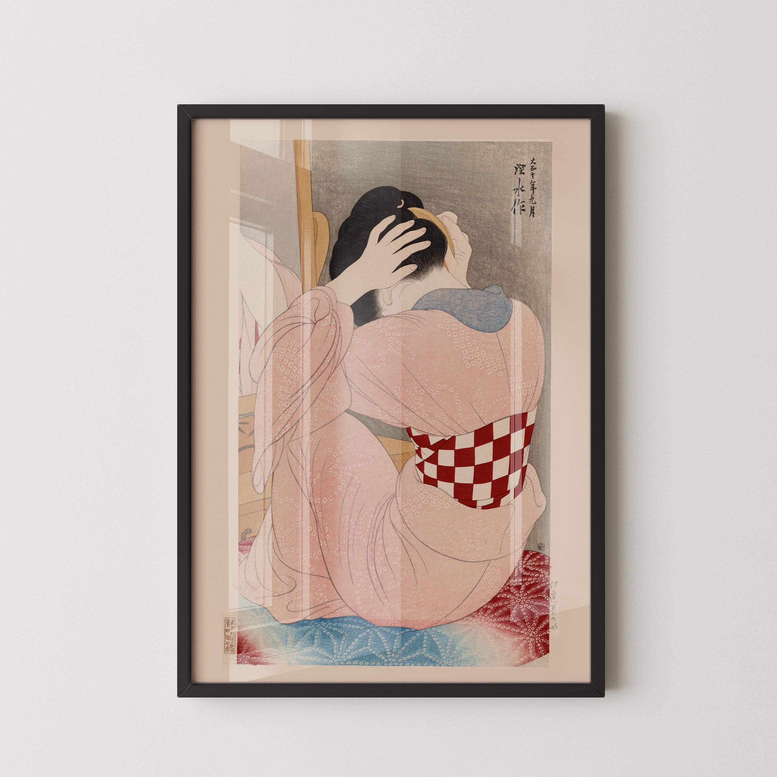 Ito Shinsui – The Pink Kimono | PREMIUM GICLÉE PRINT | Vintage Japanese Woodblock Art (available handframed or unframed) - 9ArtPrints