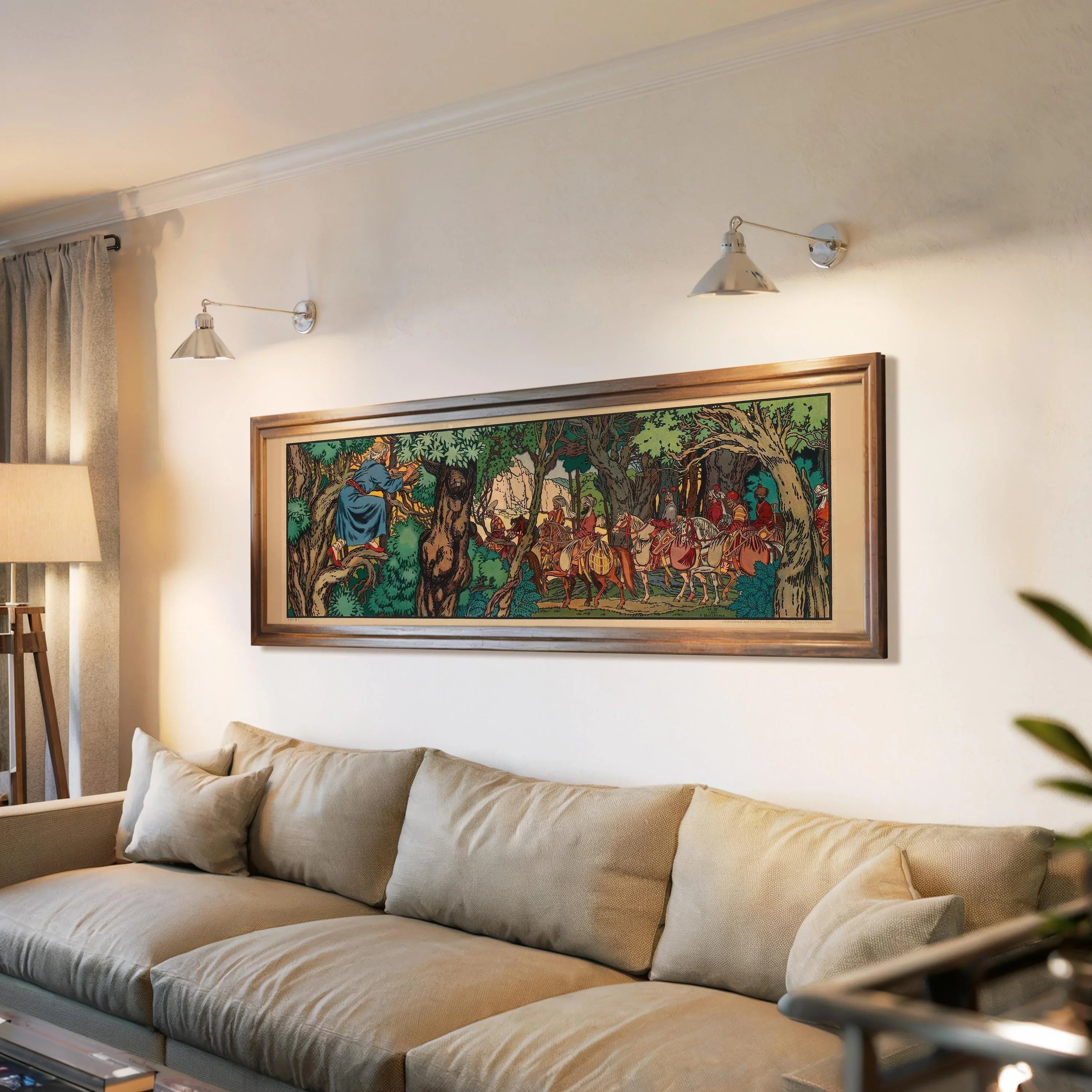 Ivan Bilibin - The Hunt | An Enchanting Super Wide Vintage Fairytale Artwork (available handframed or unframed) 3x1 - 9ArtPrints