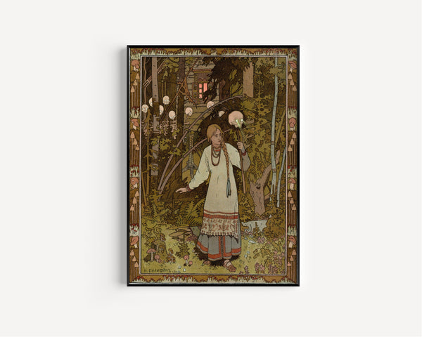 Ivan Bilibin — Vasilisa the Beautiful and the Skull Lantern (1902) | Russian Fairy Tale Illustration Print