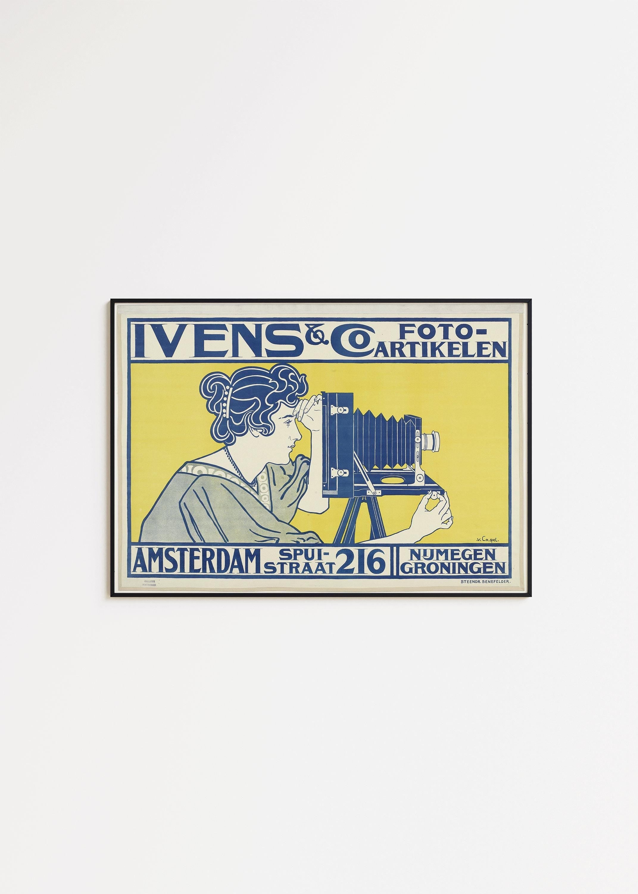 Ivens Photography | Vintage Ad Print in Blue and Yellow (available handframed or unframed) - 9ArtPrints