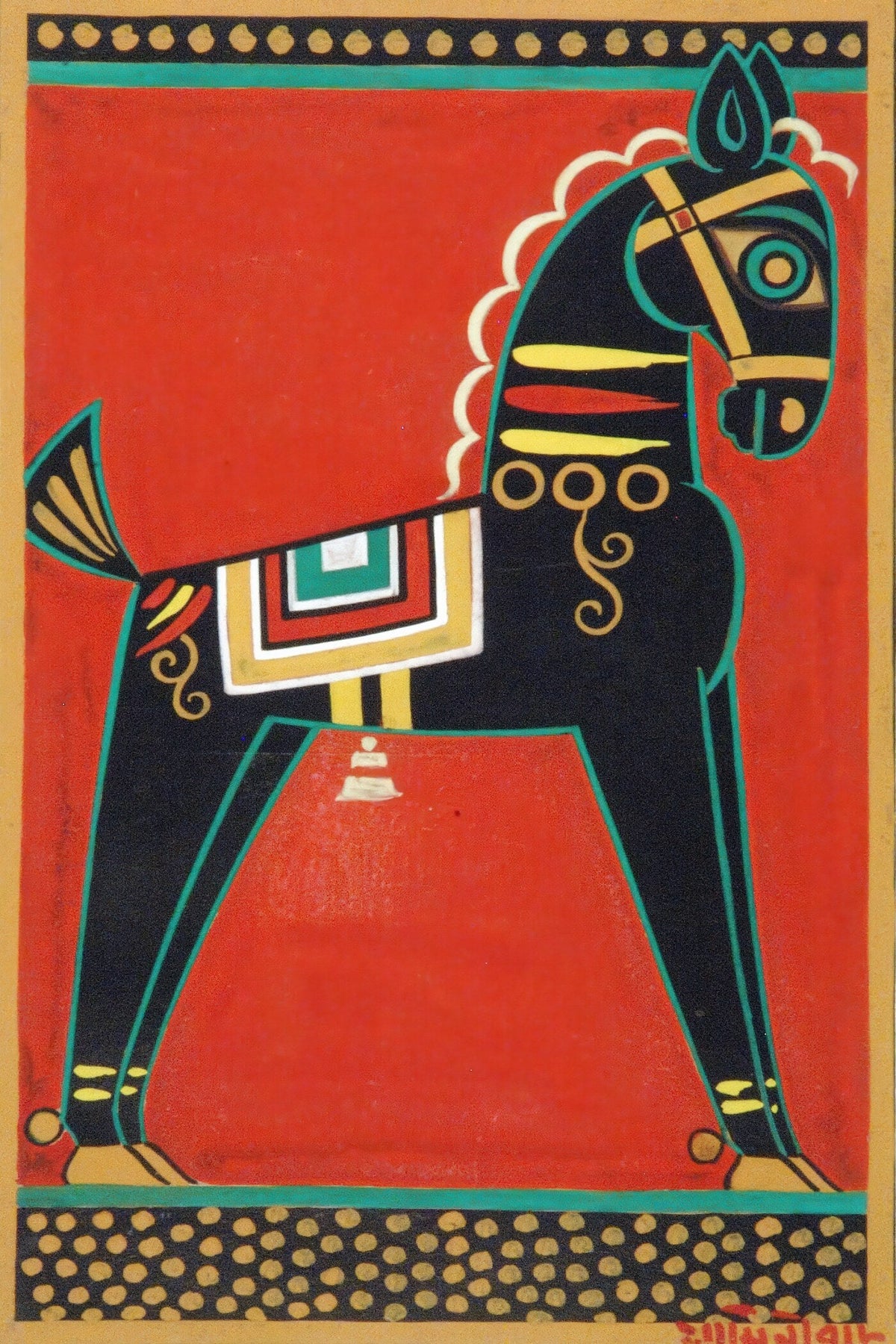 Jamini Roy — Black Horse (Kalo Ghora) | Fine Art Print - 9ArtPrints