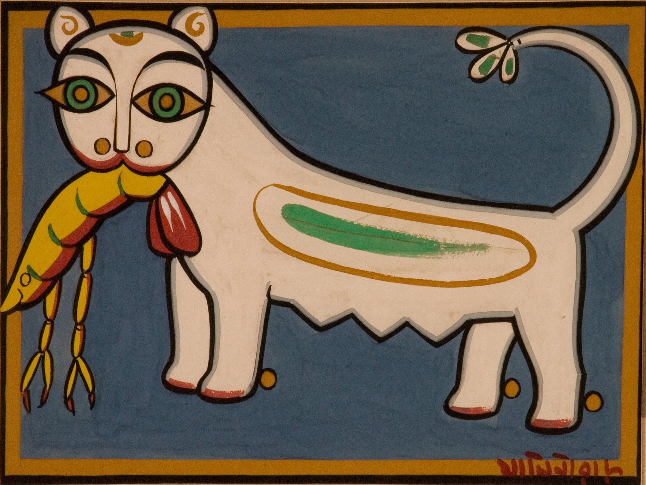 Jamini Roy — Cat and Shrimp | Fine Art Print - 9ArtPrints