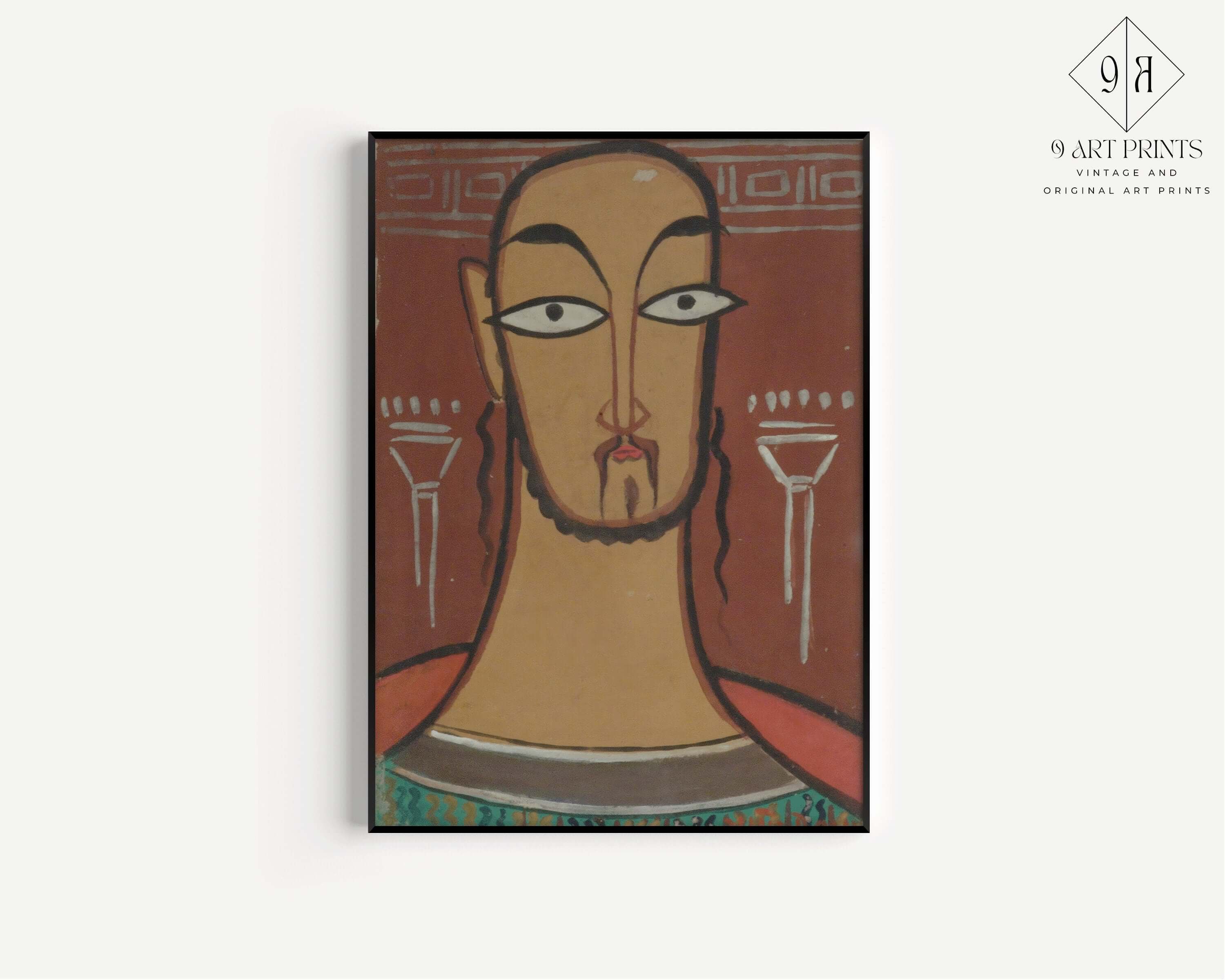 Jamini Roy - Christ (Jishu) | Bengali Art (available framed or unframed) - 9ArtPrints