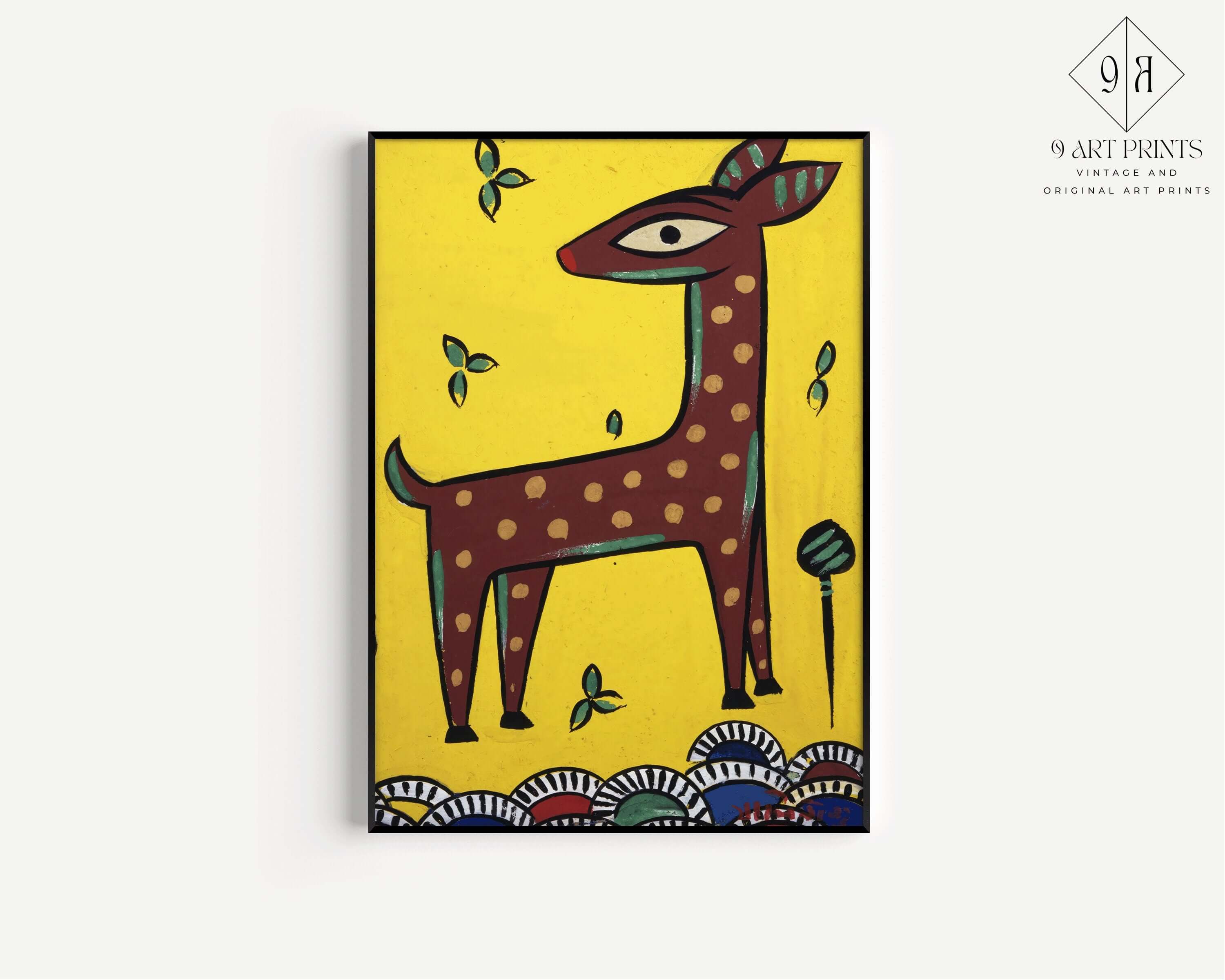 Jamini Roy - Fawn (Horinchhana) | Bengali Art (available framed or unframed) - 9ArtPrints