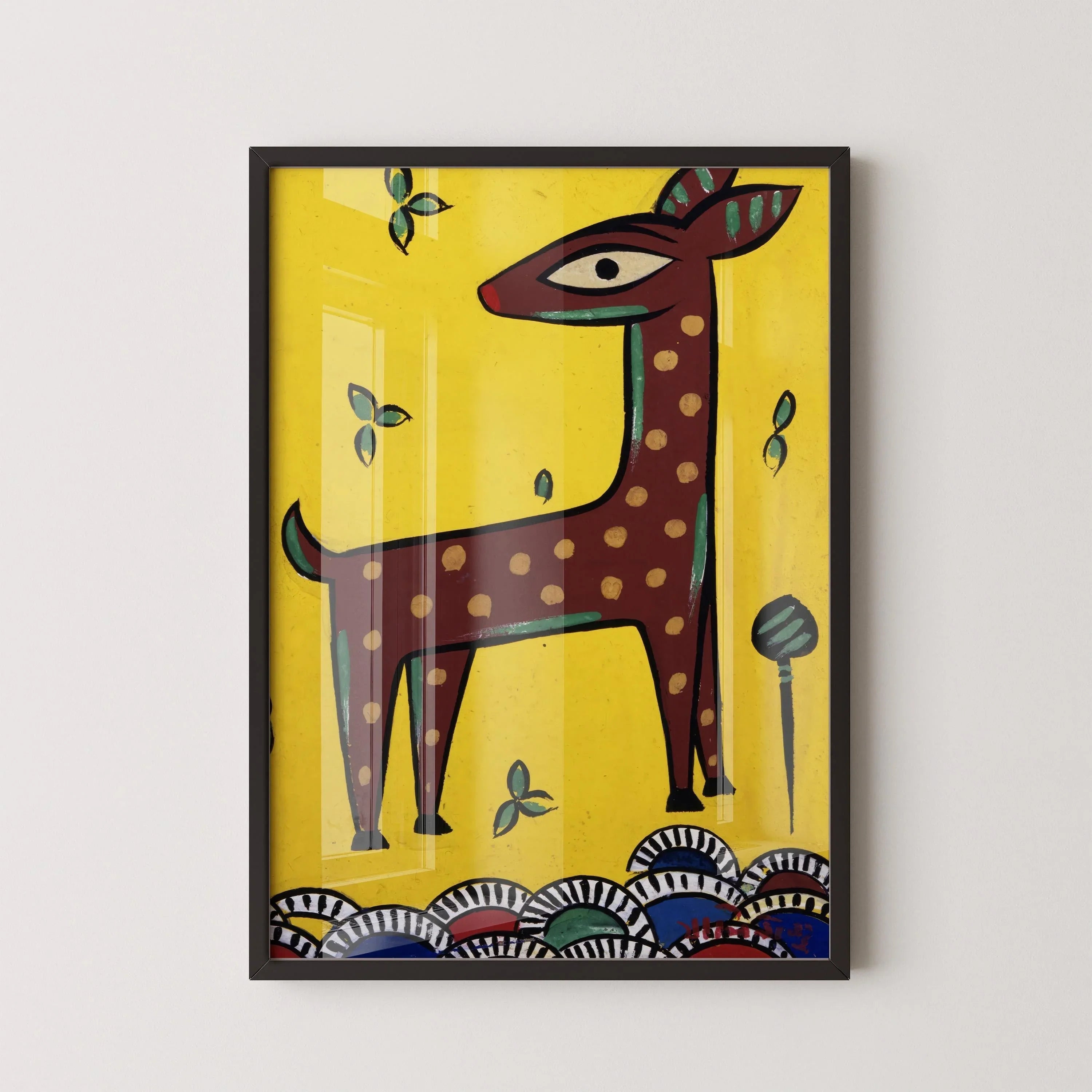 Jamini Roy - Fawn (Horinchhana) | Bengali Art (available handframed or unframed) - 9ArtPrints