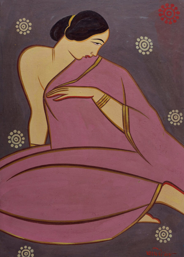 Jamini Roy — Pink Sari | Fine Art Print