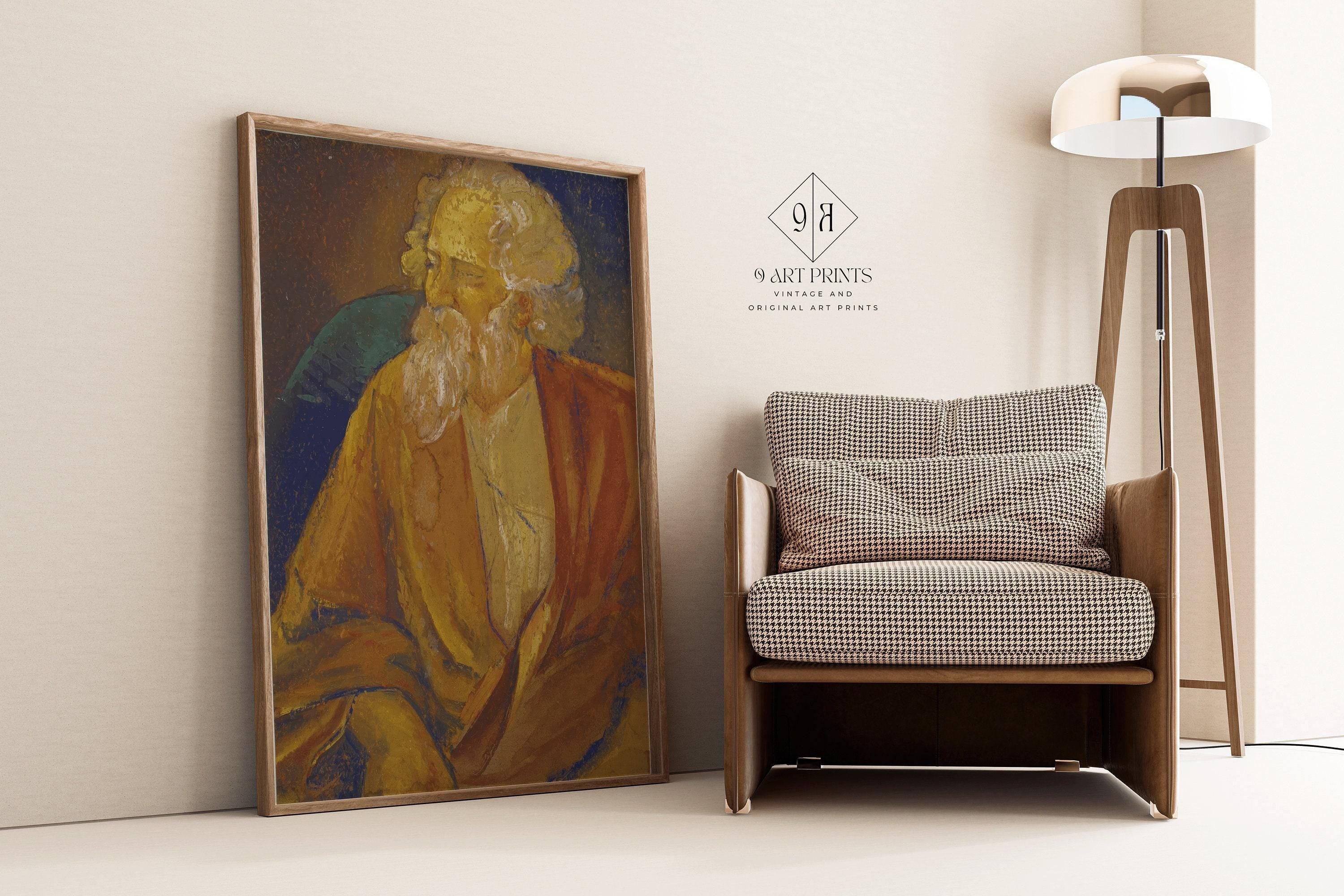 Jamini Roy - Rabindranath Tagore | Bengali Art (available handframed or unframed) - 9ArtPrints