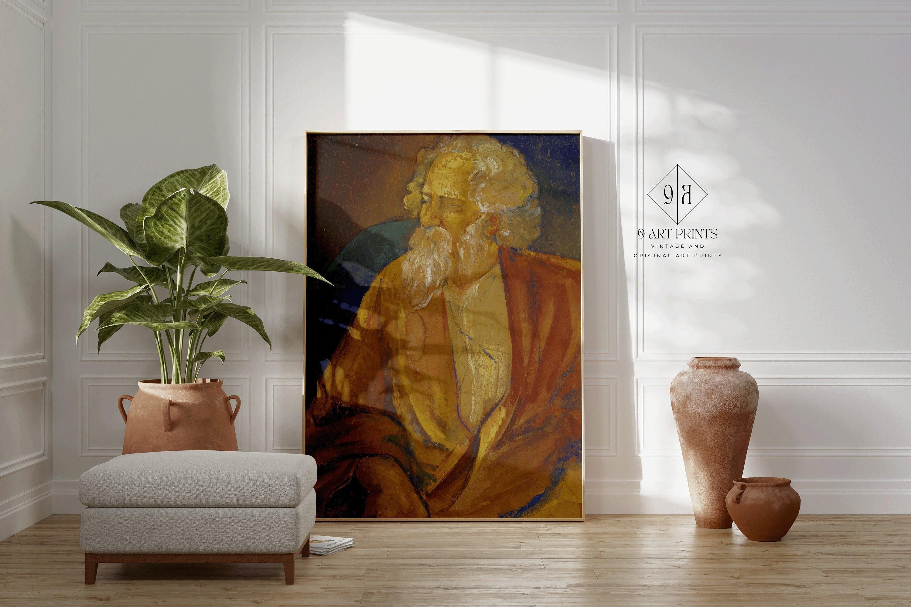 Jamini Roy - Rabindranath Tagore | Bengali Art (available handframed or unframed) - 9ArtPrints