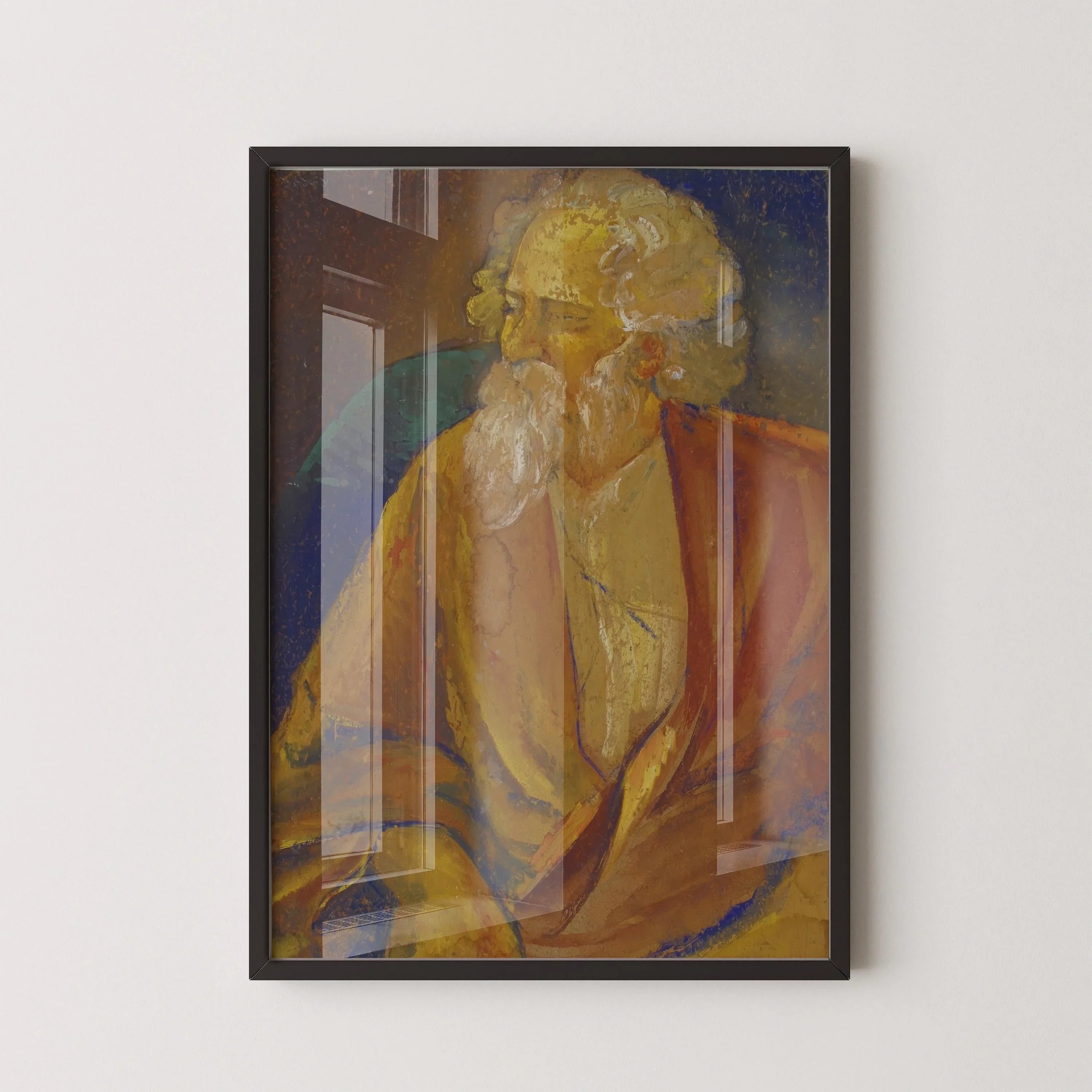 Jamini Roy - Rabindranath Tagore | Bengali Art (available handframed or unframed) - 9ArtPrints