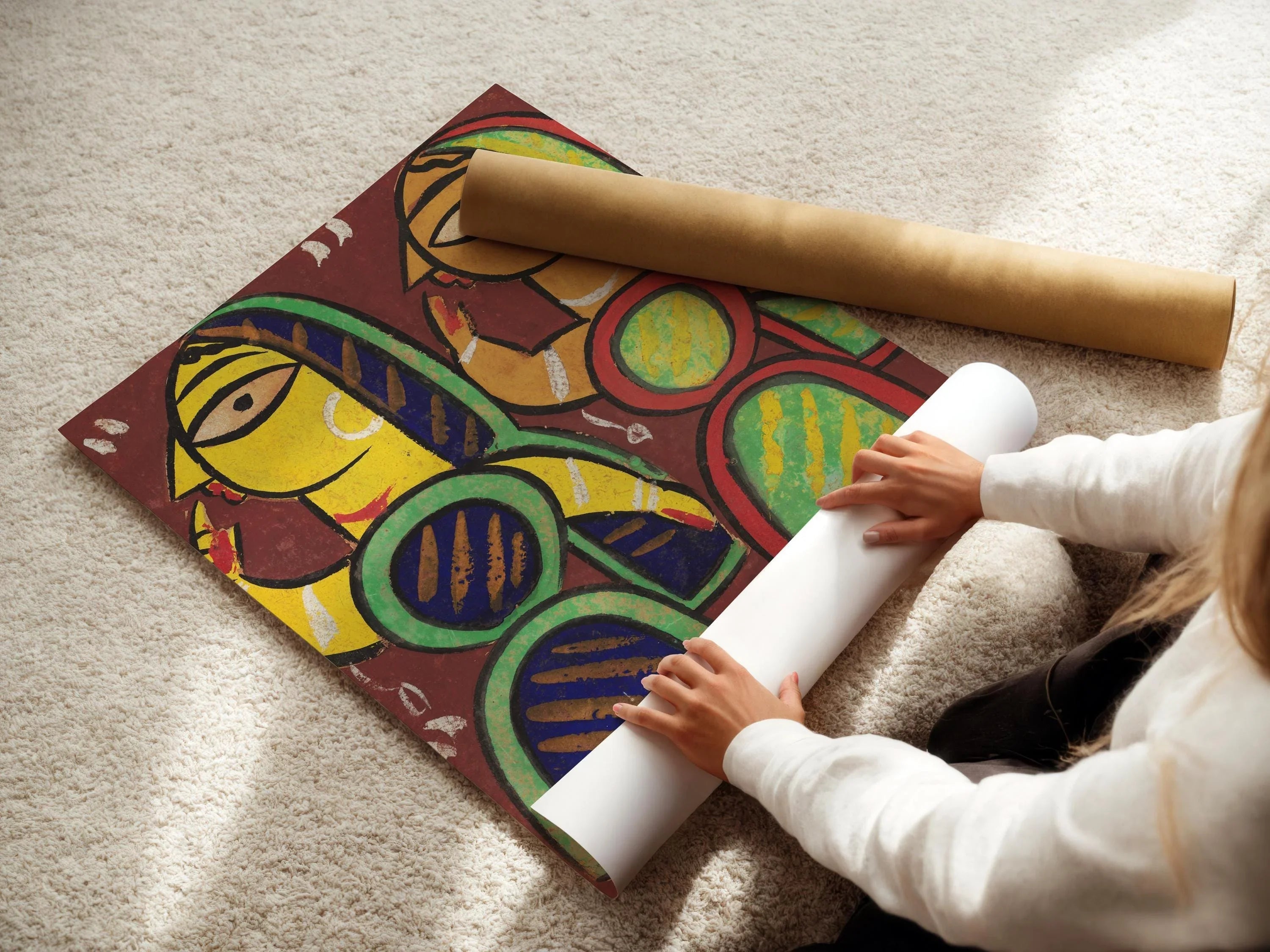 Jamini Roy - Untitled | Famous Bengali (West Bengal, India) Art (available handframed or unframed) - 9ArtPrints