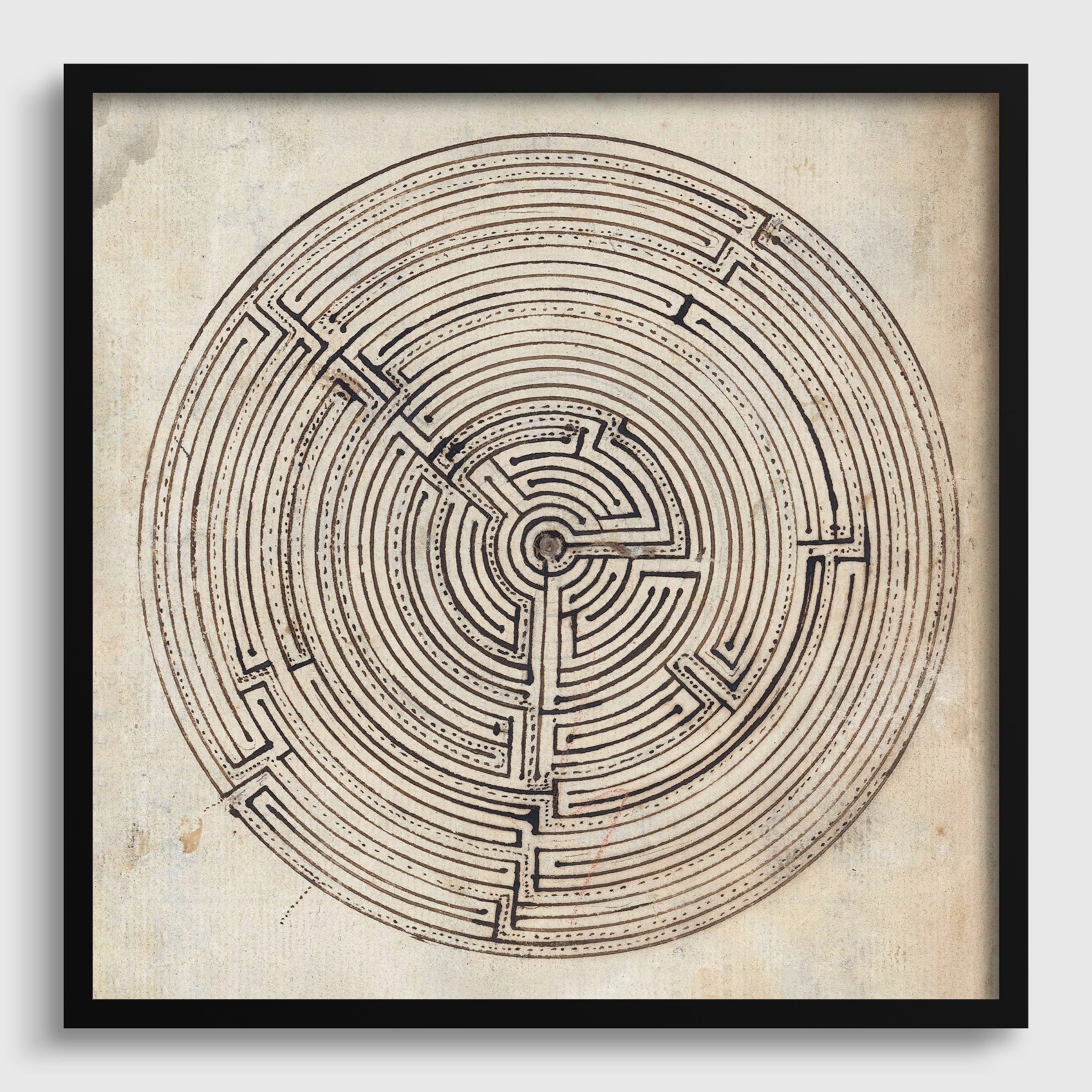 Jan Brandes - Labyrinth | Vintage Abstract Black and White Art (available handframed or unframed) 1x1 - 9ArtPrints