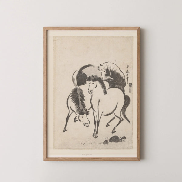 Utagawa Kitamaro — Three Horses | Ukiyo-e Print