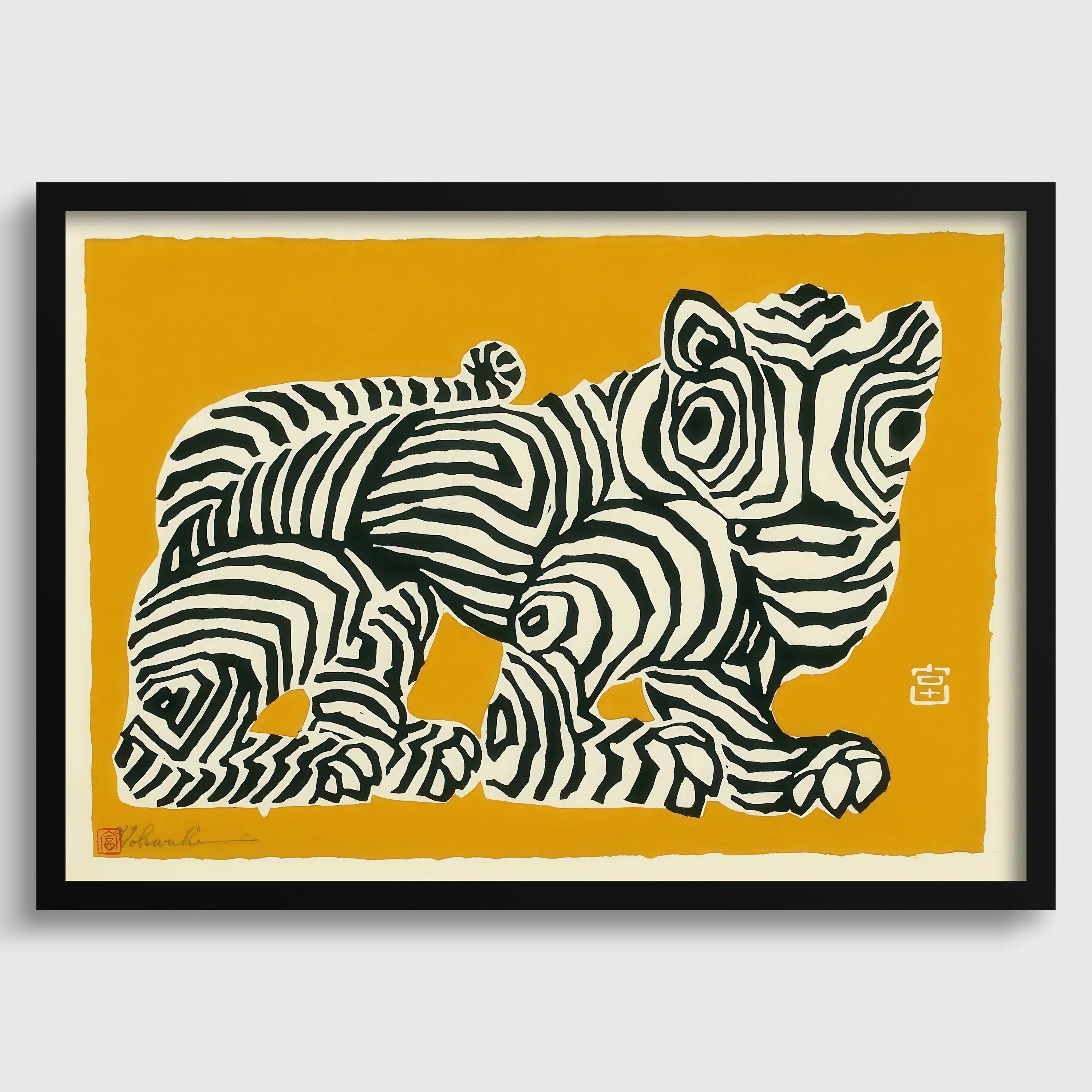 Japanese Tiger Art Print: Tokuriki Tomikichiro Abstract Giclee - 9ArtPrints