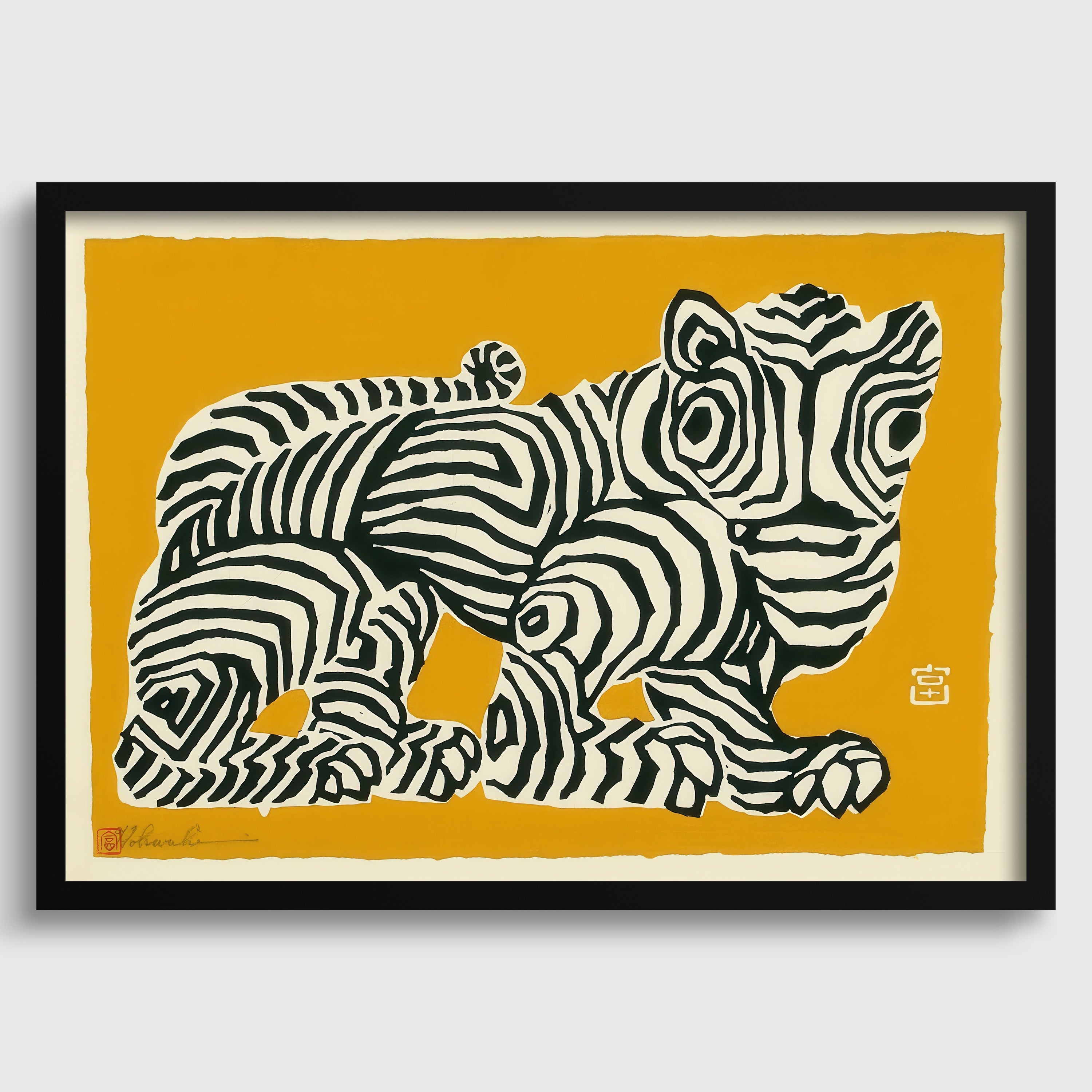 Japanese Tiger Art Print: Tokuriki Tomikichiro Abstract Giclee - 9ArtPrints