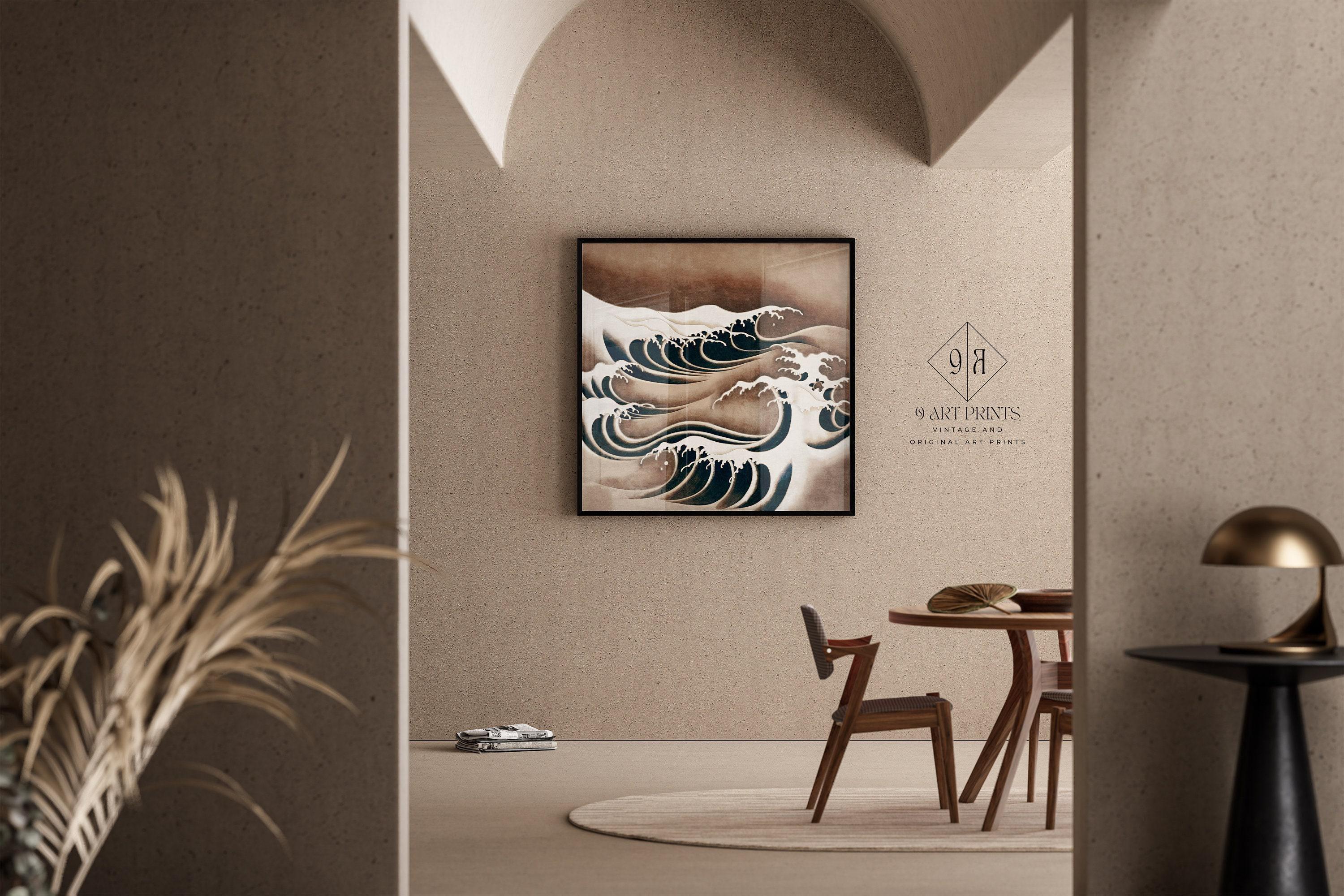 Japanese Waves Art Print: Vintage Swirling Ocean Giclee Print (1x1) - 9ArtPrints
