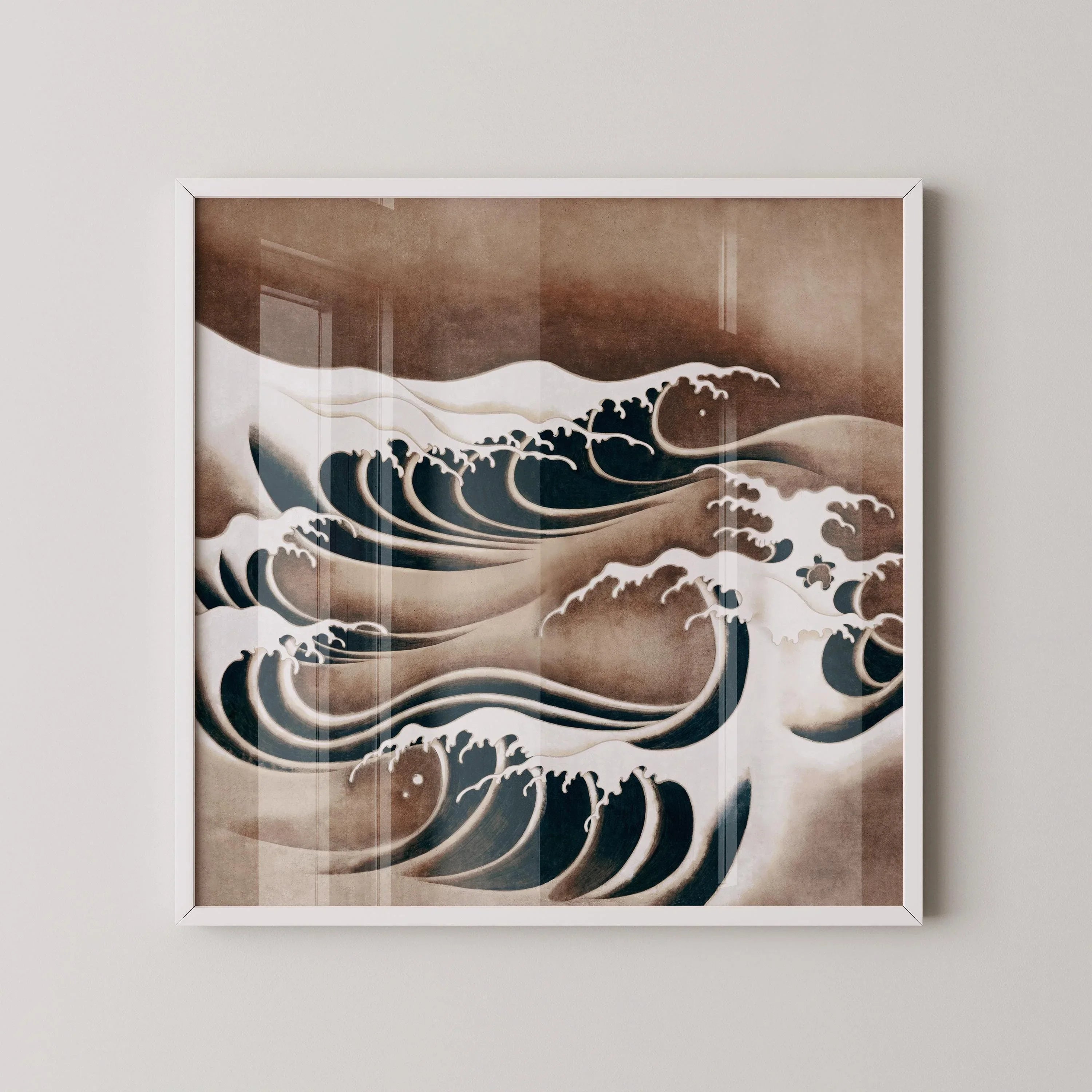 Japanese Waves Art Print: Vintage Swirling Ocean Giclee Print (1x1) - 9ArtPrints