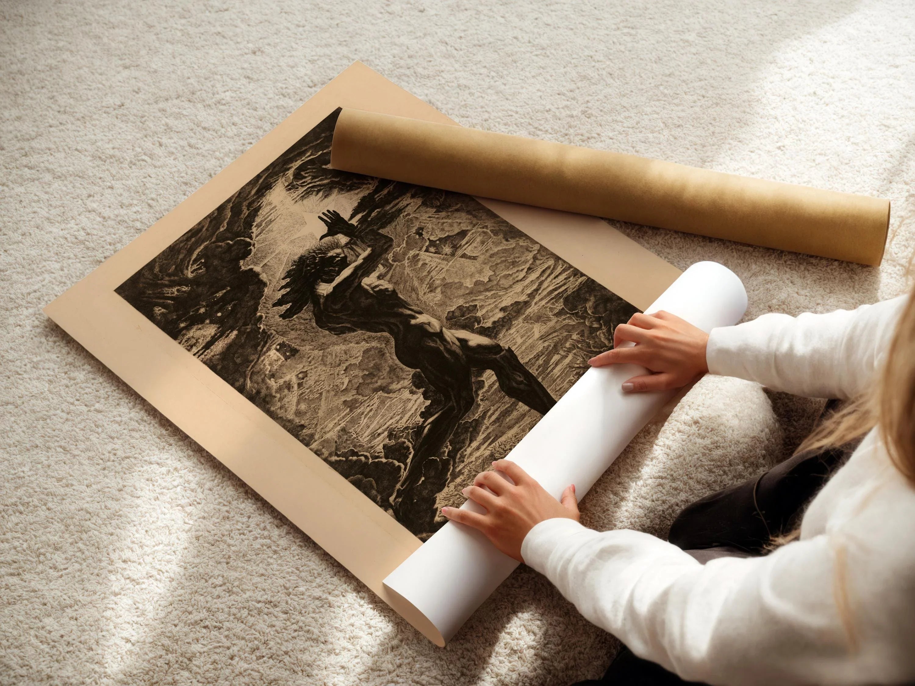 Jean Delville Prometheus Giclee Print: Symbolist Sketch Art, Framed or Unframed - 9ArtPrints