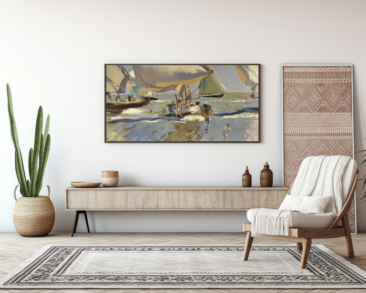 Joaquín Sorolla — Boats on the Shore | Fine Art Print - 9ArtPrints