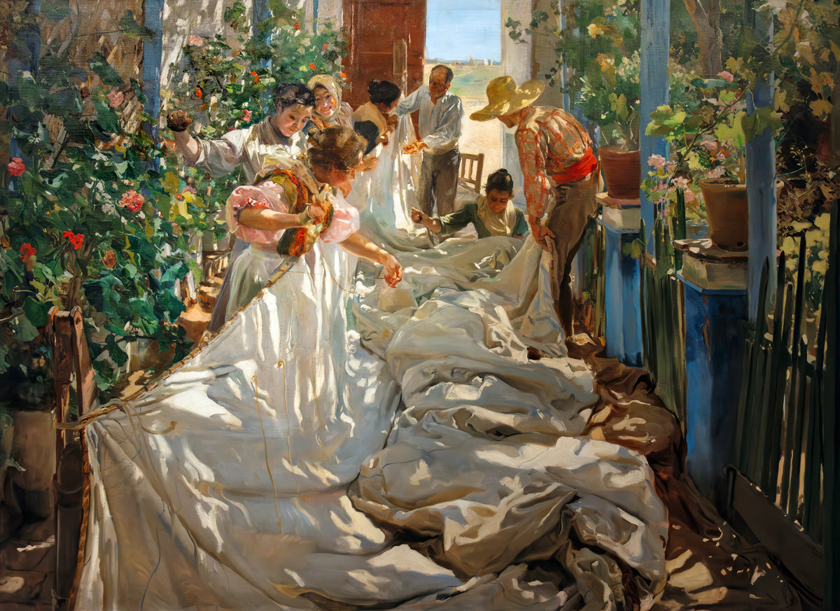Joaquín Sorolla — Sewing the Sail | Fine Art Print