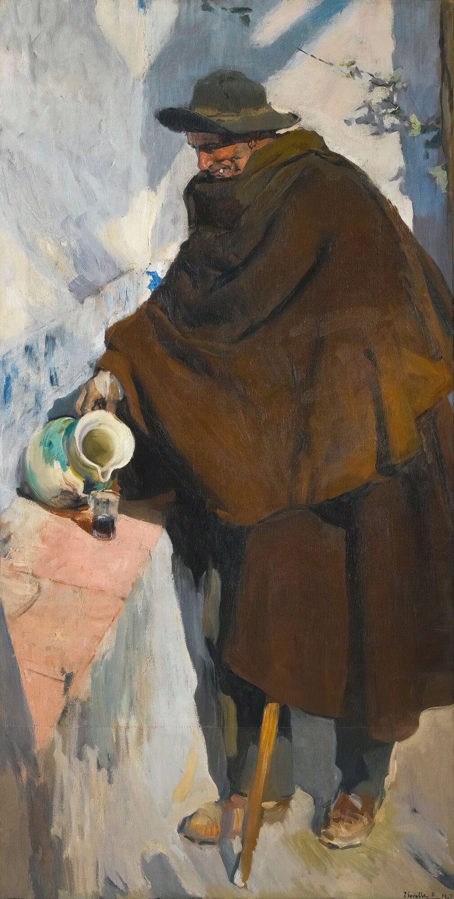 Joaquín Sorolla — The Old Man of Castile | Fine Art Print shown to scale on a wall above a sofa