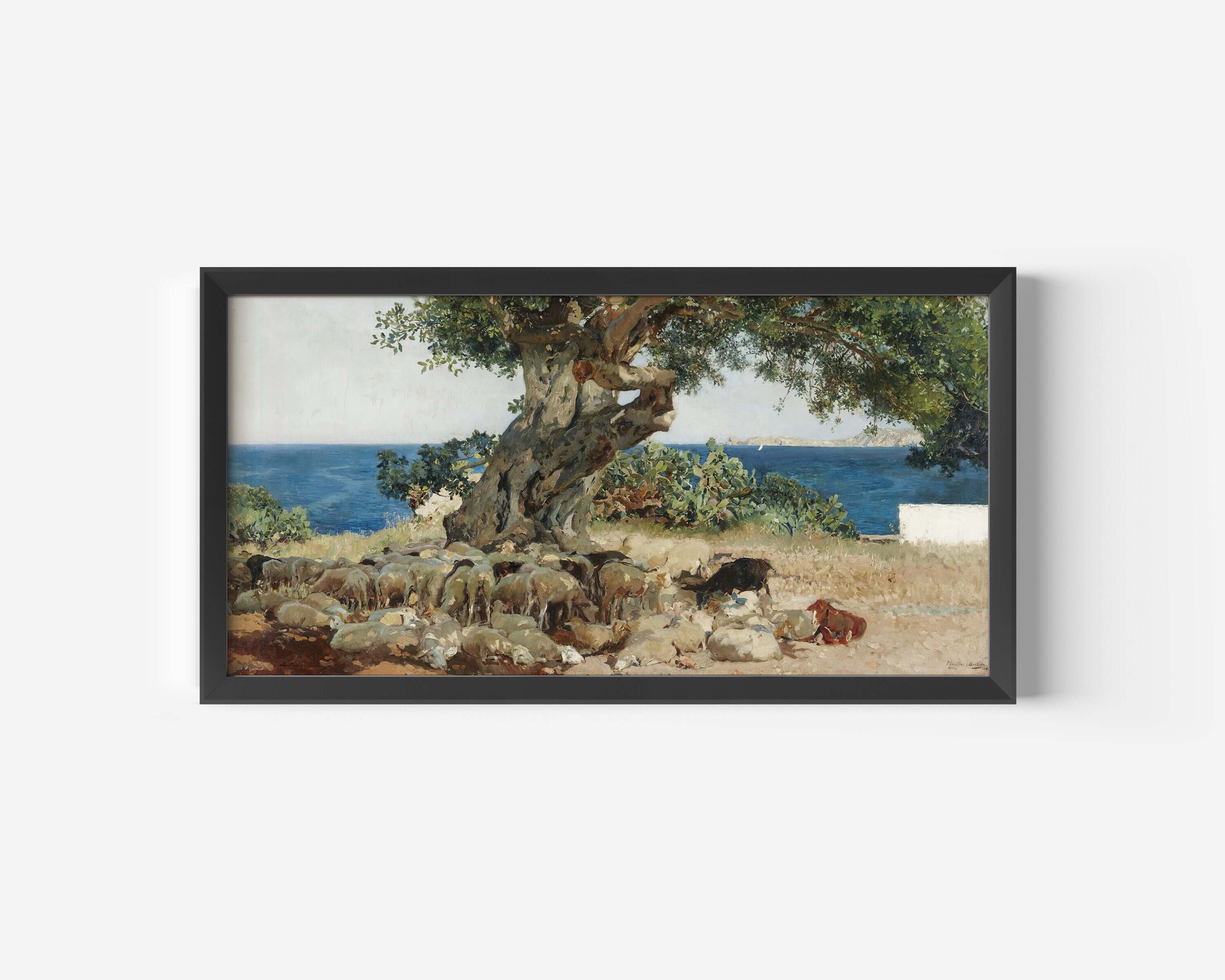 Joaquín Sorolla y Bastida - Algarrobo (The Carob Tree) (1899) | Classic Impressionist Wide Panoramic Art (available framed or unframed) - 9ArtPrints