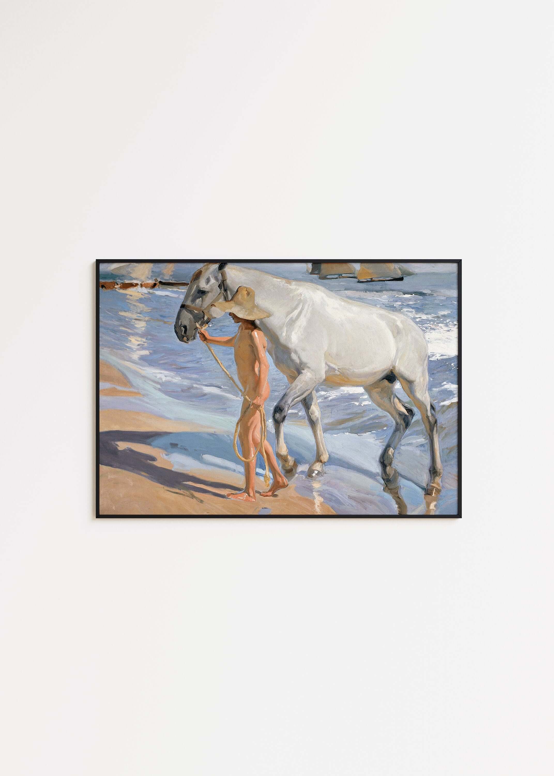 Joaquín Sorolla y Bastida - The Horse's Bath | Spanish Impressionist Painting (available framed or unframed) - 9ArtPrints