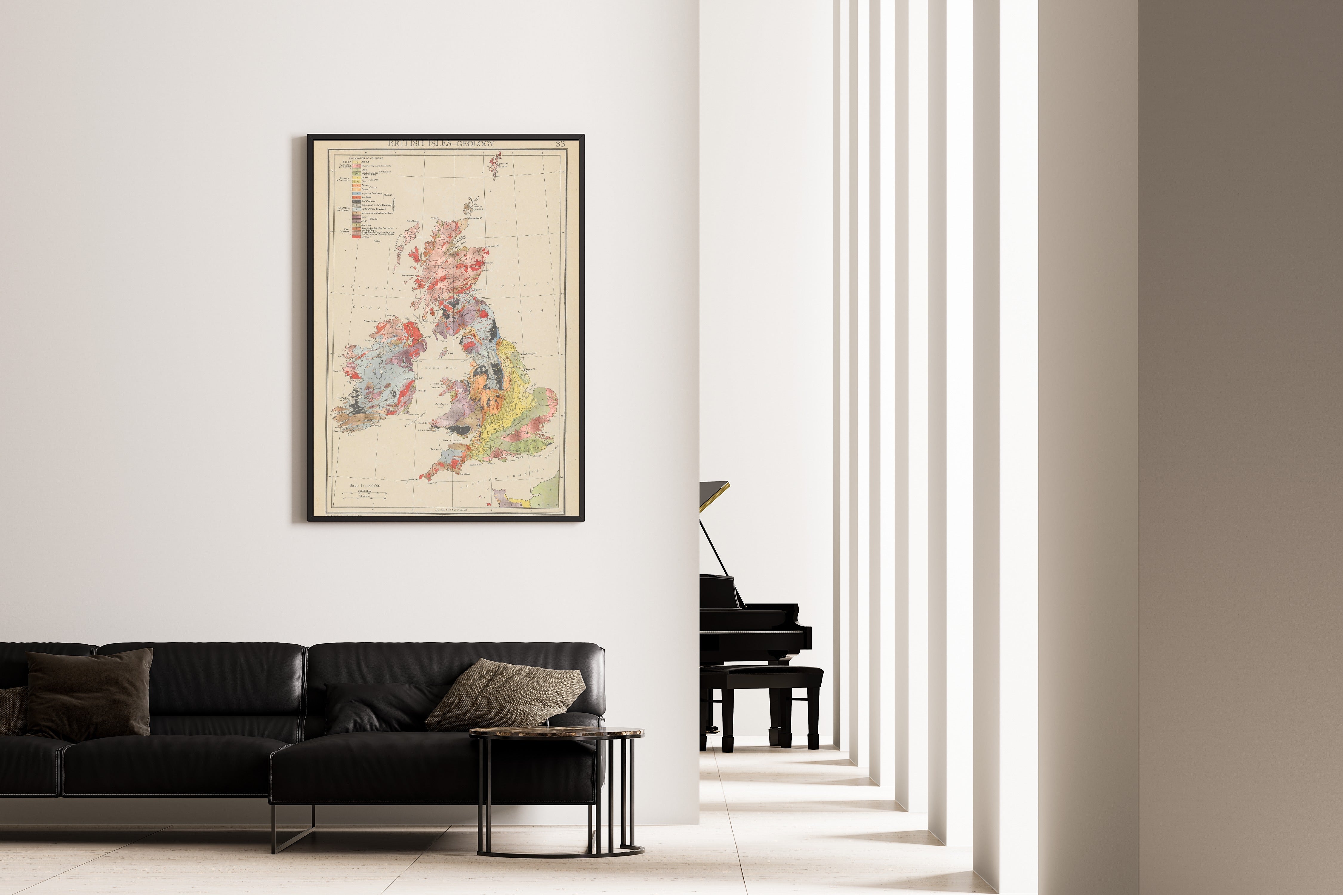 John George Bartholomew — British Isles Geology Map (1942) | Vintage Atlas Print - 9ArtPrints