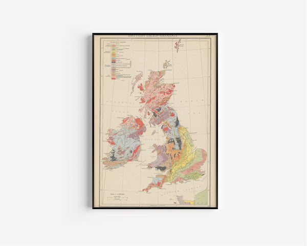 John George Bartholomew — British Isles Geology Map (1942) | Vintage Atlas Print