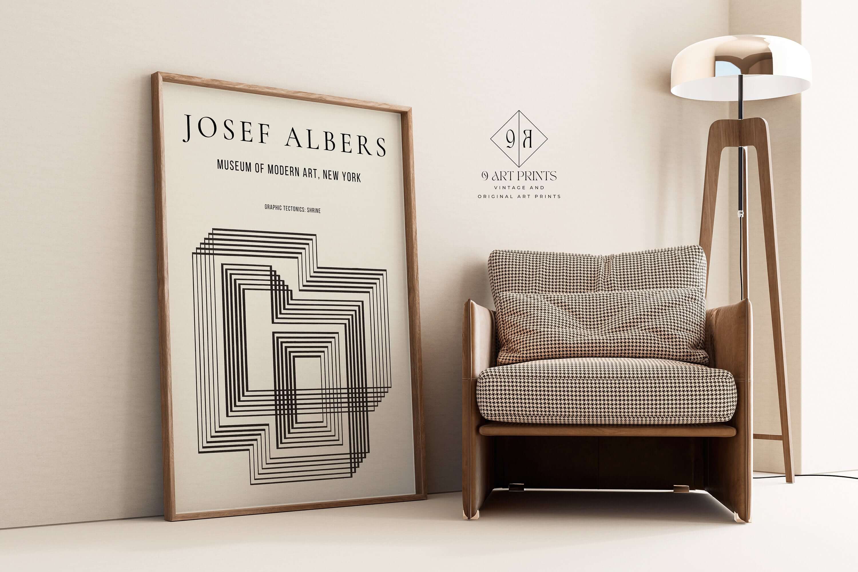 Josef Albers - Graphic Tectonics:Shrine | Abstract Art (available framed or unframed) - 9ArtPrints