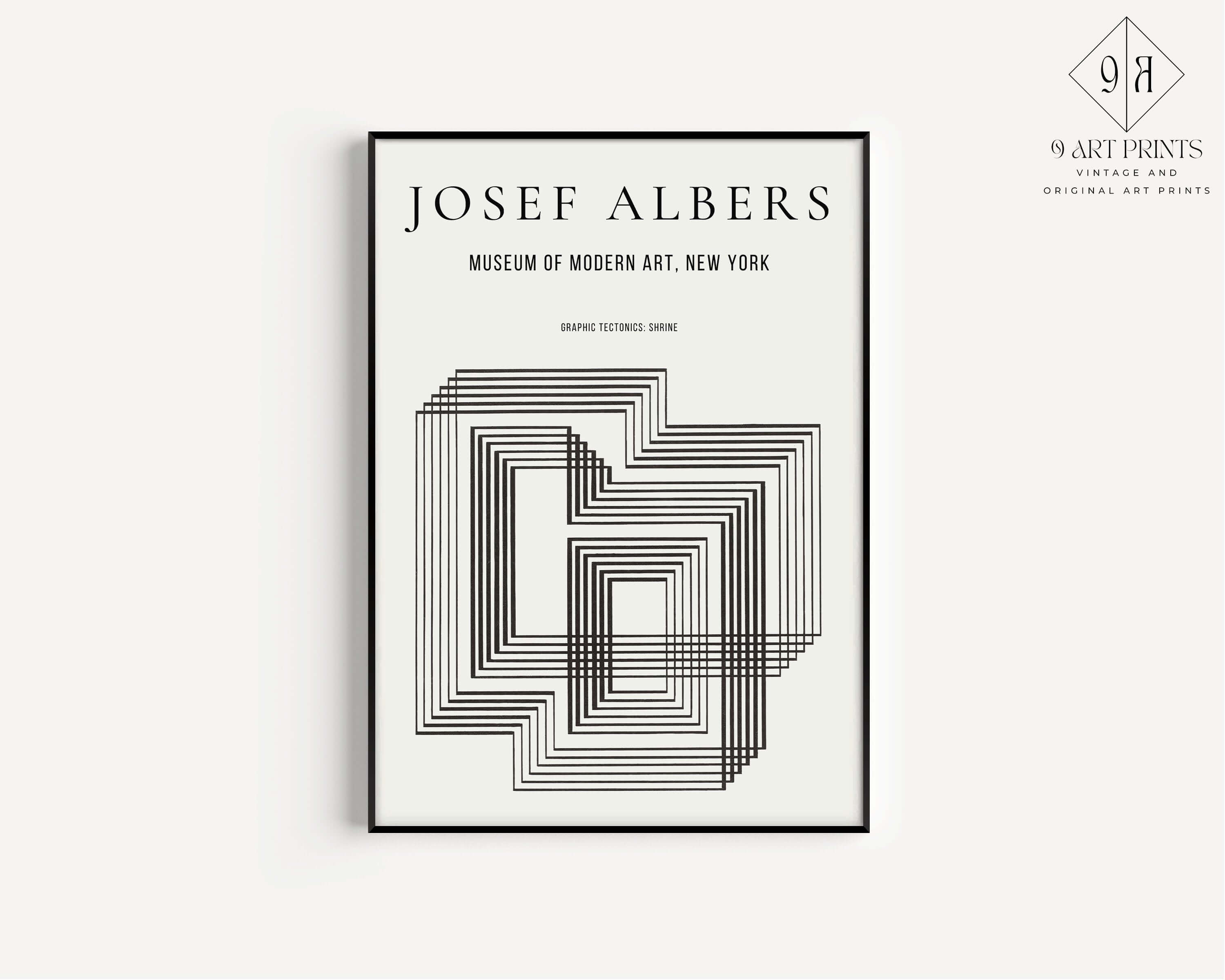 Josef Albers - Graphic Tectonics:Shrine | Abstract Art (available framed or unframed) - 9ArtPrints