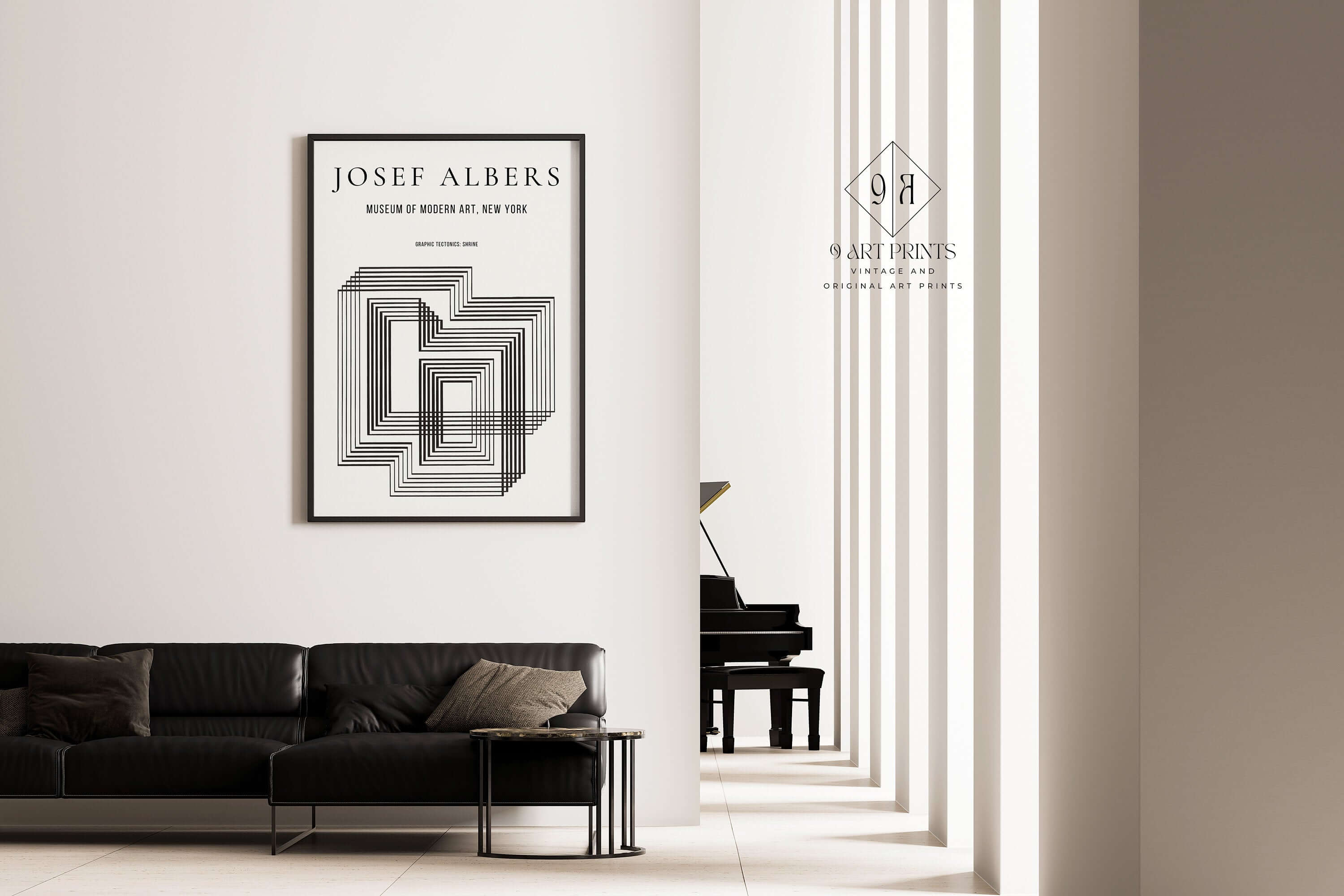 Josef Albers - Graphic Tectonics:Shrine | Abstract Art (available framed or unframed) - 9ArtPrints