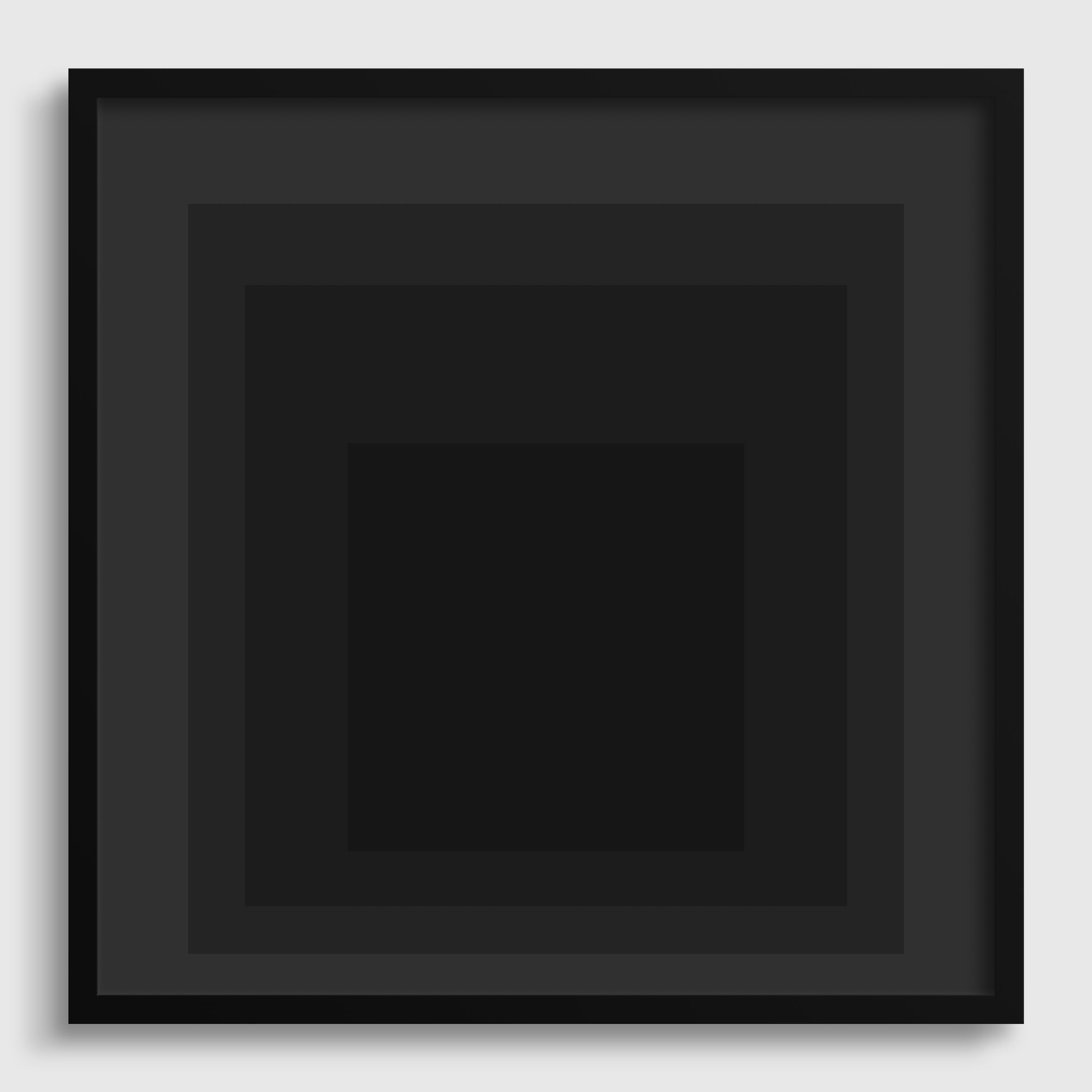 Josef Albers Inspired 'Angel' Giclée Print: Mid - Century Modern Art, Black Homage to the Square - 9ArtPrints