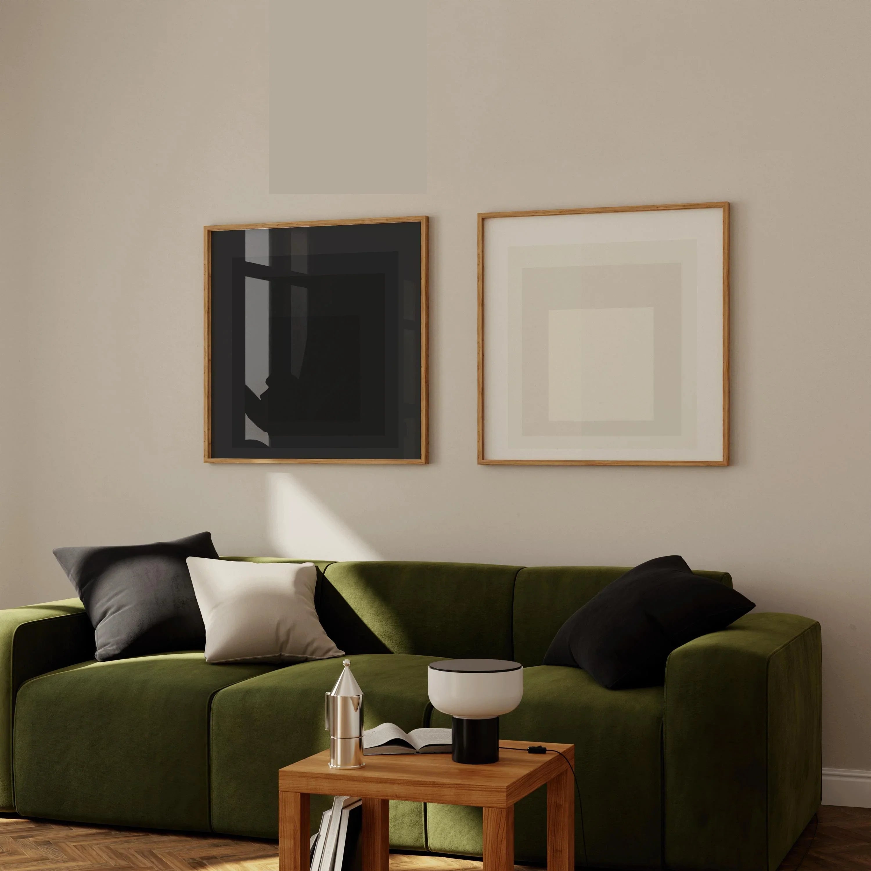 Josef Albers Inspired Art Print Set: Mid - Century Modern Square Duo - 9ArtPrints