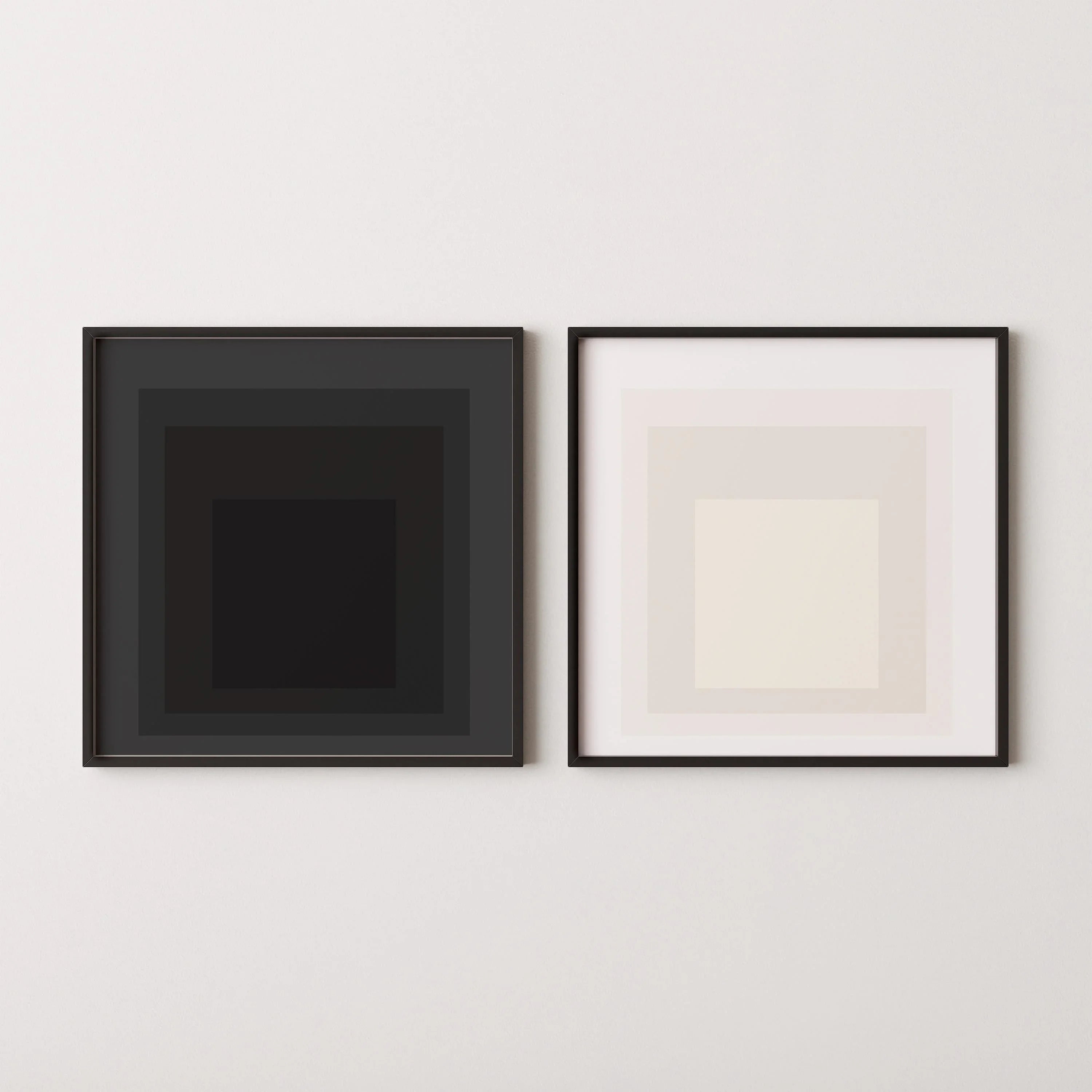 Josef Albers Inspired Art Print Set: Mid - Century Modern Square Duo - 9ArtPrints