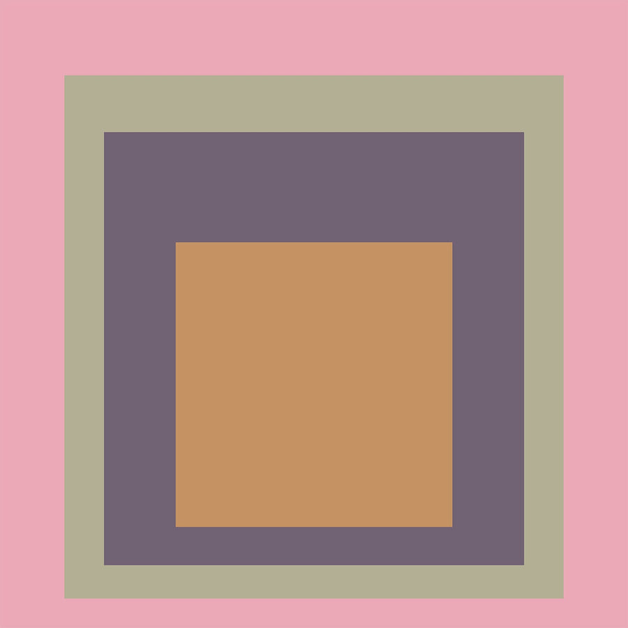 Comfort — Homage to the Square | Mid-Century Modern Art Print shown to scale on a wall above a sofa