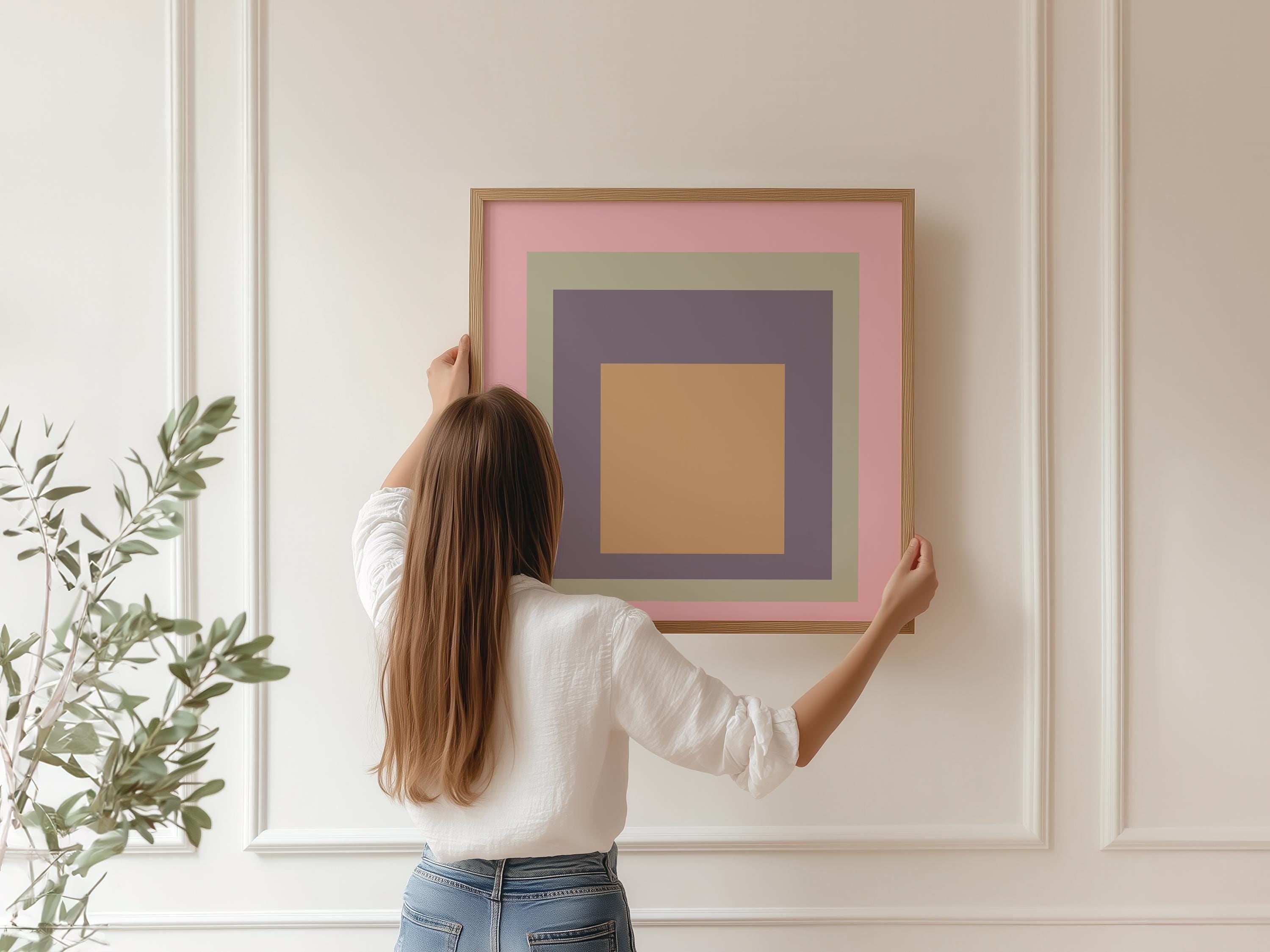 Josef Albers Inspired ‘Comfort’ Homage to the Square Giclée Print: Mid - Century Modern Art - 9ArtPrints