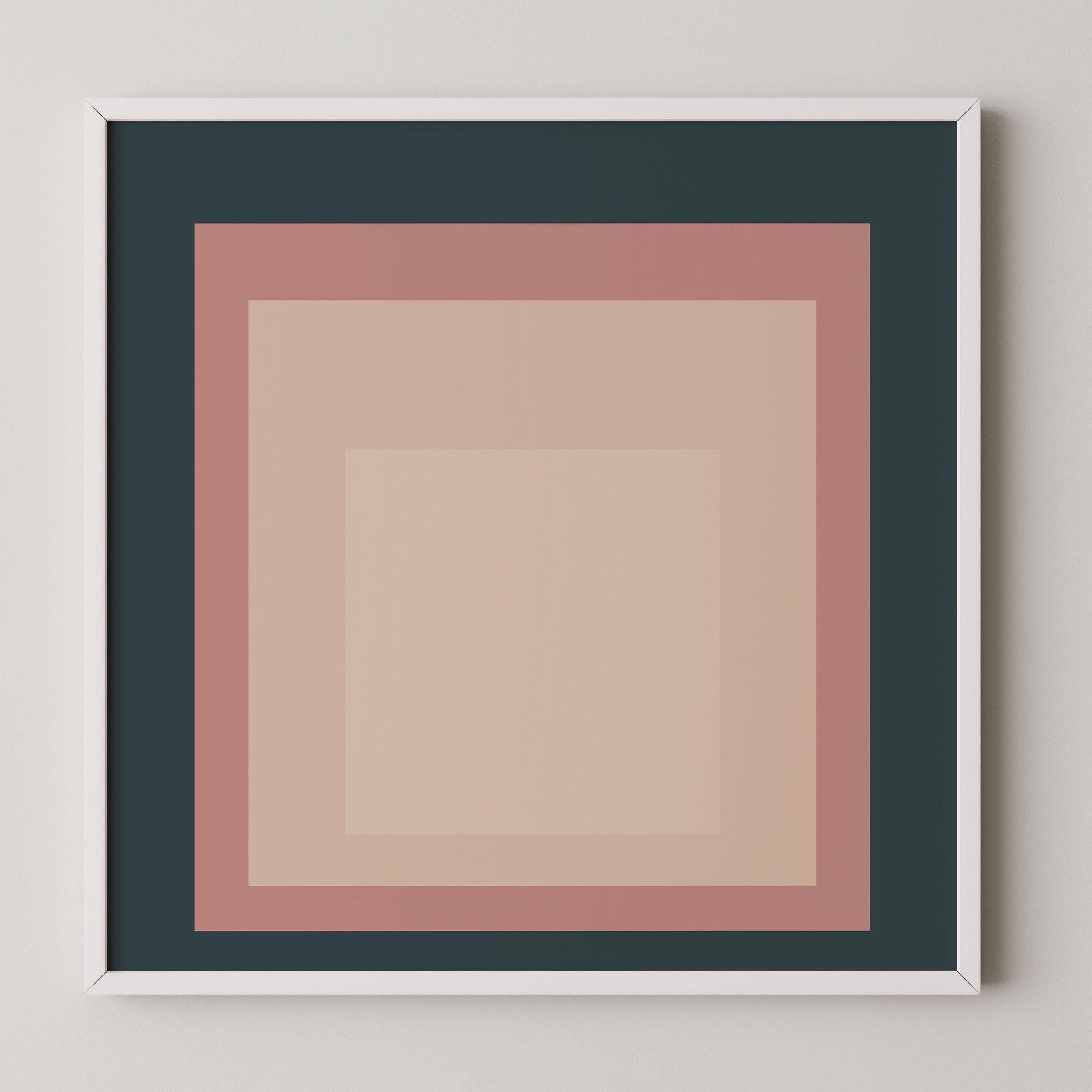 Josef Albers Inspired 'Debonair' Giclée Print: Mid - Century Modern Art, Framed Option (1x1) - 9ArtPrints