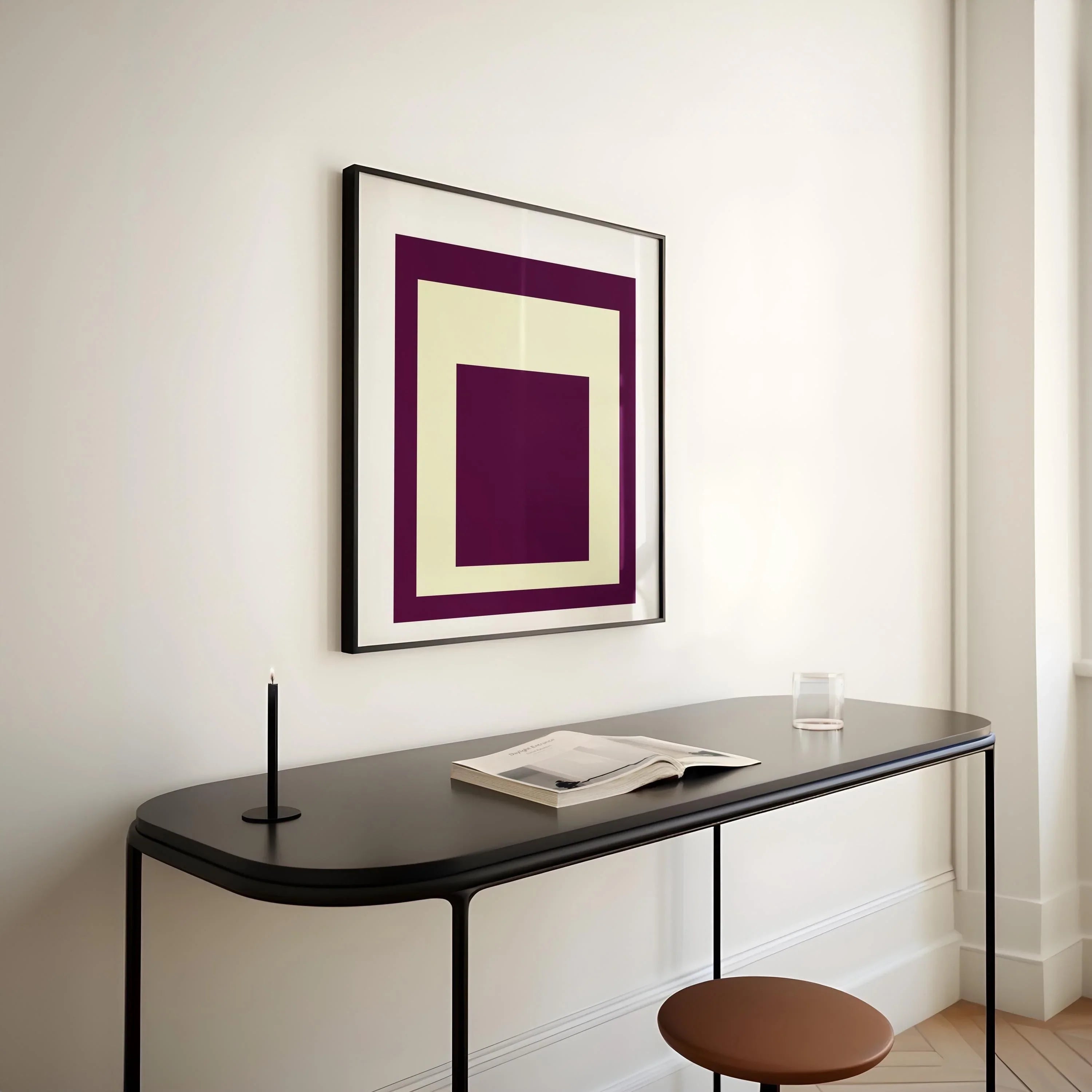 Josef Albers Inspired 'Dessert' Art Print 'Homage to the Square' Mid - Century Modern Giclee, Framed Option - 9ArtPrints